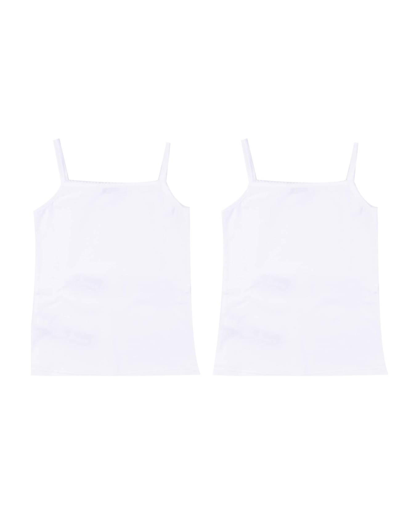 Dolce & Gabbana Bi-pack Short Sleeve Tank Top In Jersey - White
