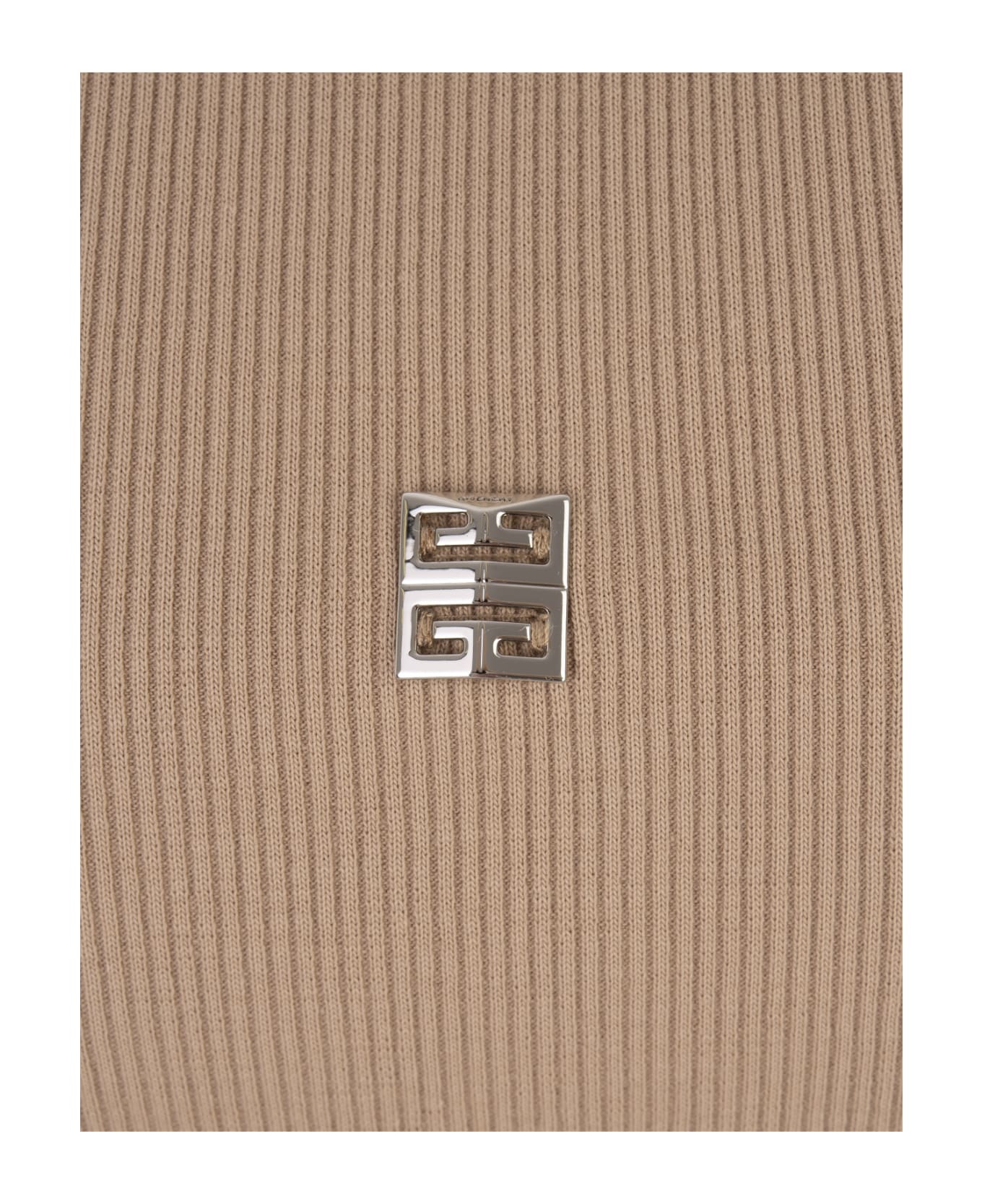Givenchy Beige Top With Logo Plaque - Brown