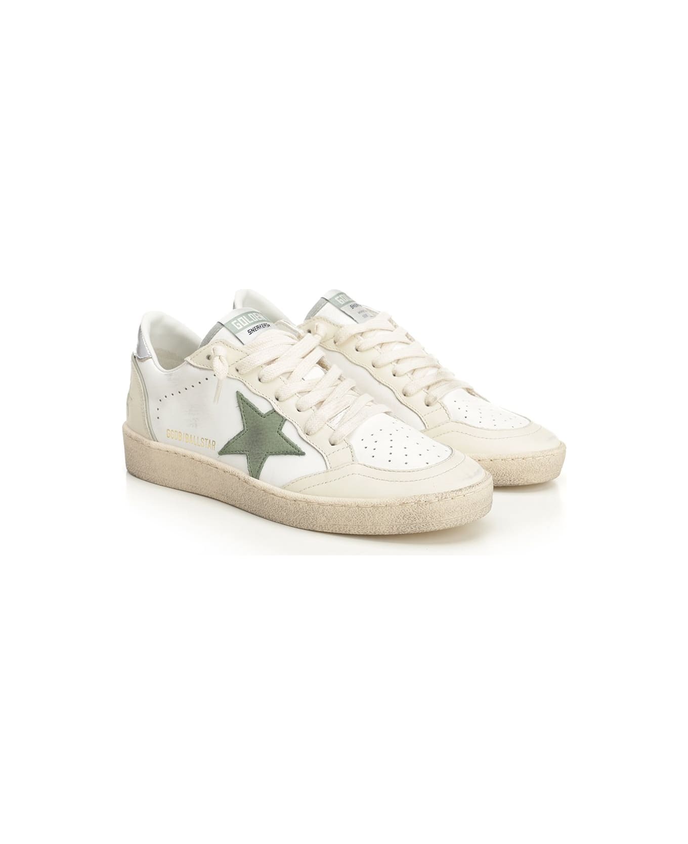 Golden Goose Ballstar Leather Upper Toe And Spur Nabuk Star Laminated Heel - MULTICOLOUR