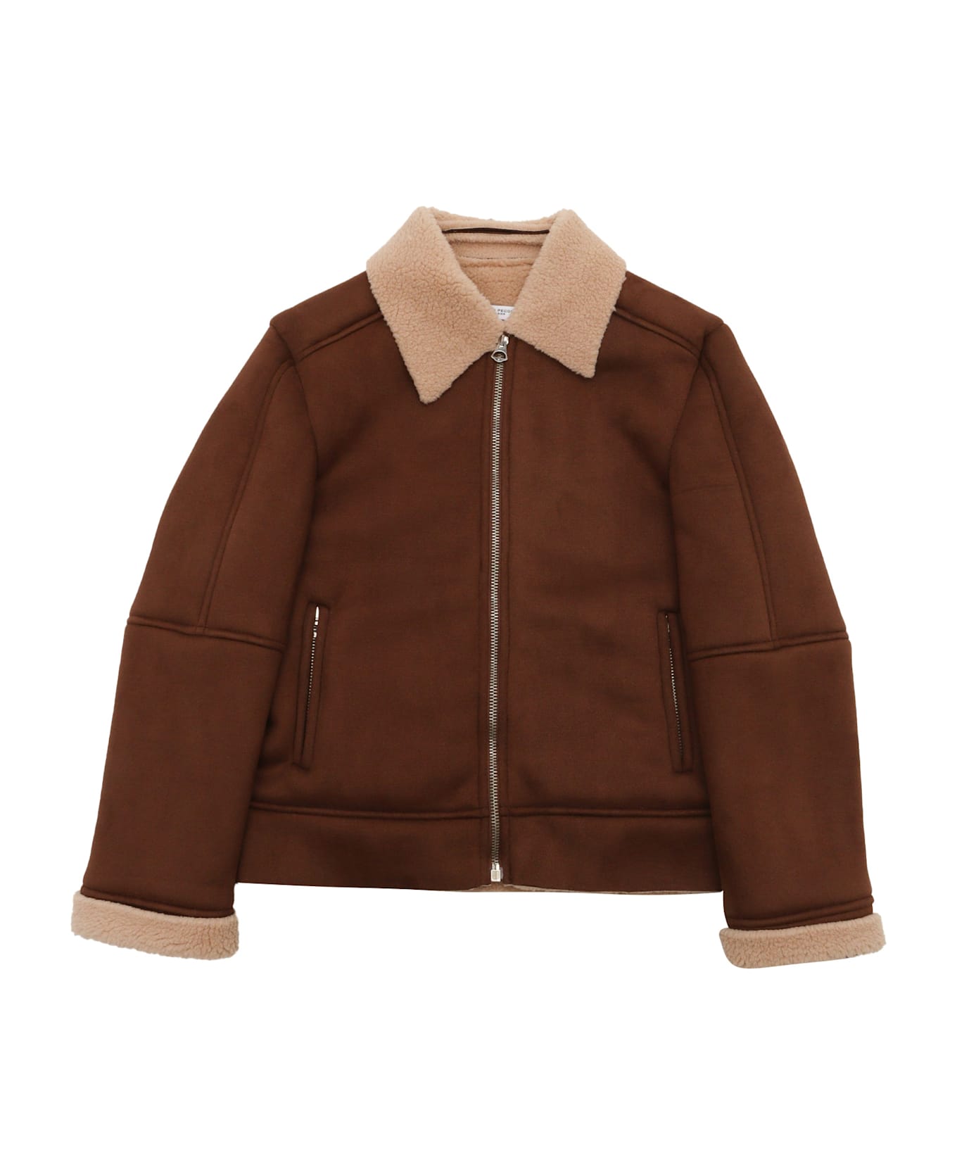 Paolo Pecora Boy Eco Shearling Coat - BROWN