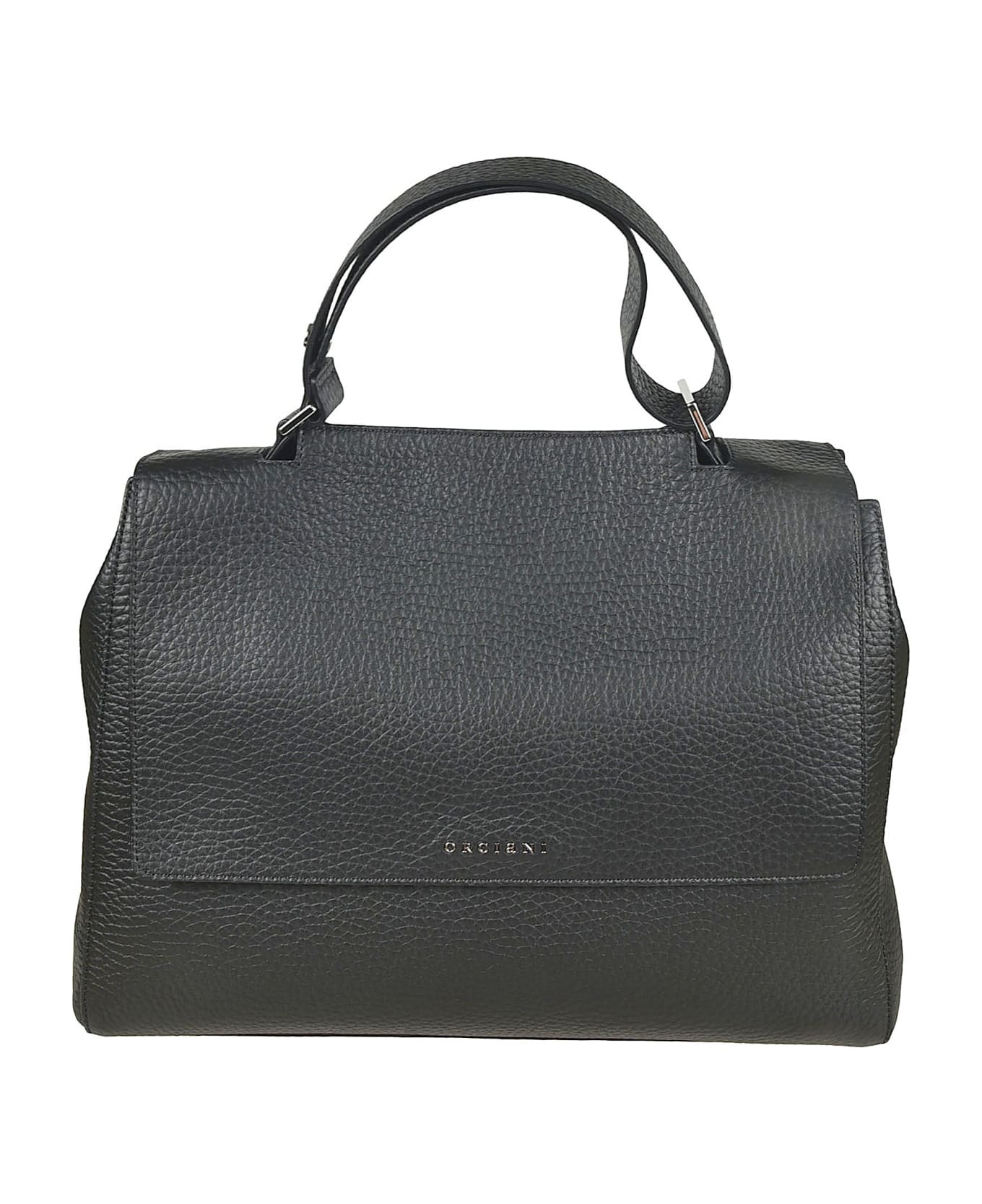 Orciani Logo Top Handle Tote - Black
