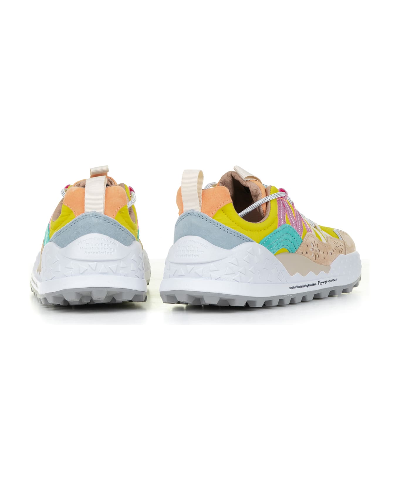 Flower Mountain Multicolored Washi Sneakers In Suede And Nylon - BEIGE YELLOW スニーカー