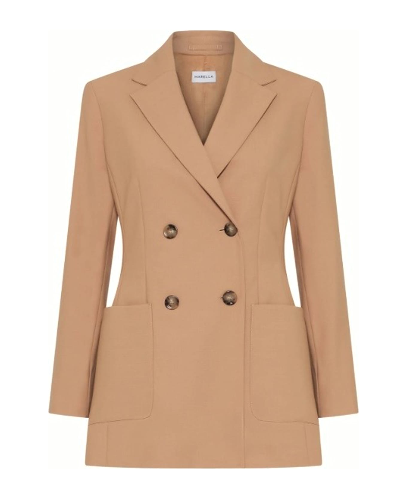 Marella Camel Double Breasted Jacket - CAMMELLO