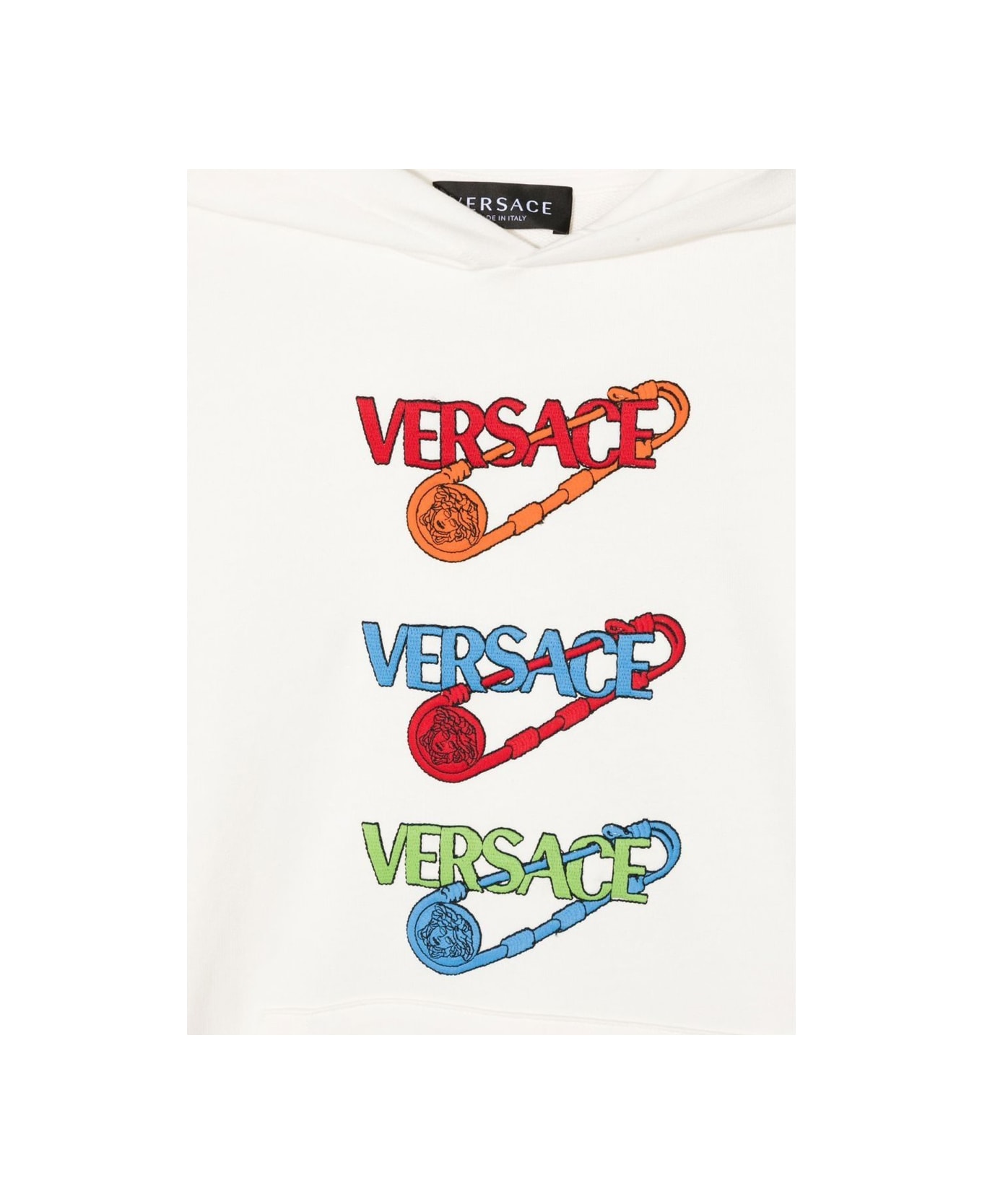Versace Pins Hoodie - WHITE ニットウェア＆スウェットシャツ