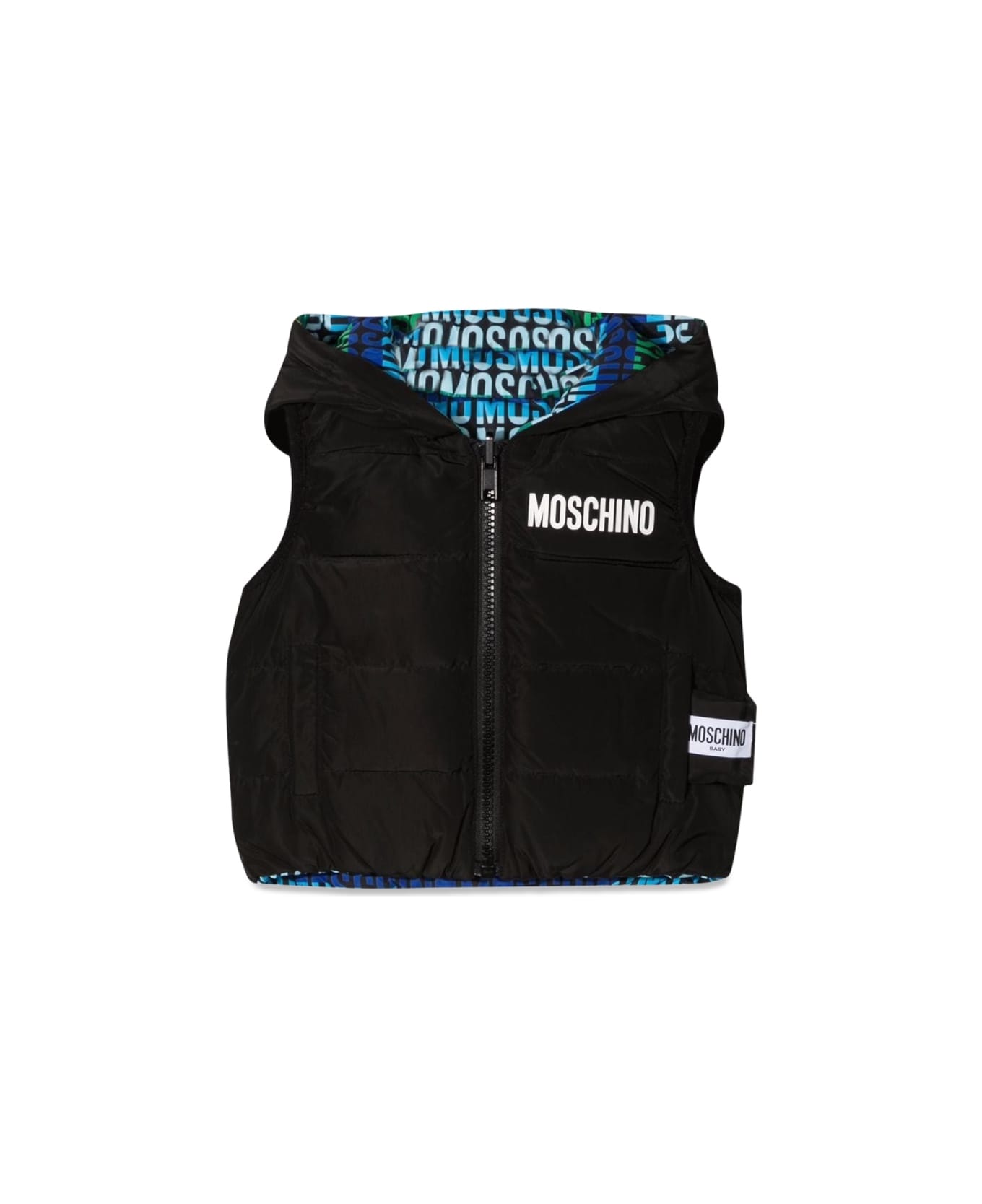 Moschino Gilet Reversibile Con Cappuccio - MULTICOLOUR