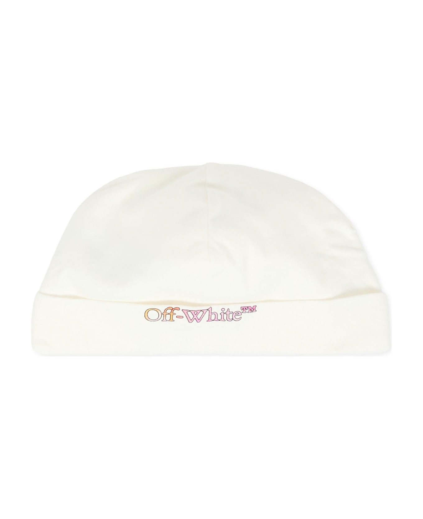 Off-White Ivory Babygrow Set For Baby Girl With Logo - Ivory