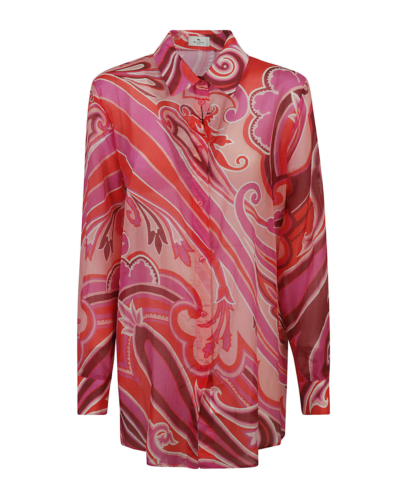 Etro Printed Long-sleeved Shirt - Pink