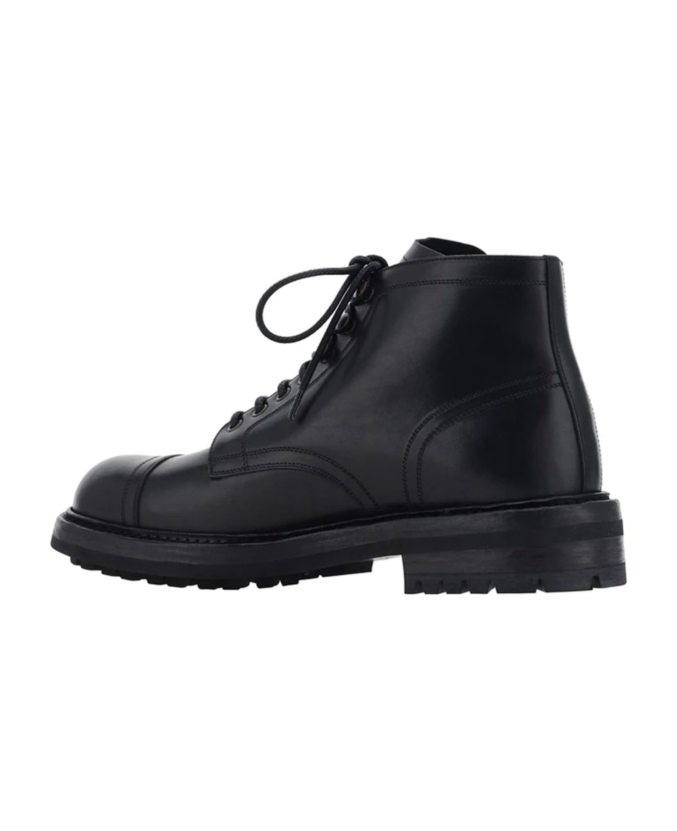 Dolce & Gabbana Lace-up Leather Boots - Black