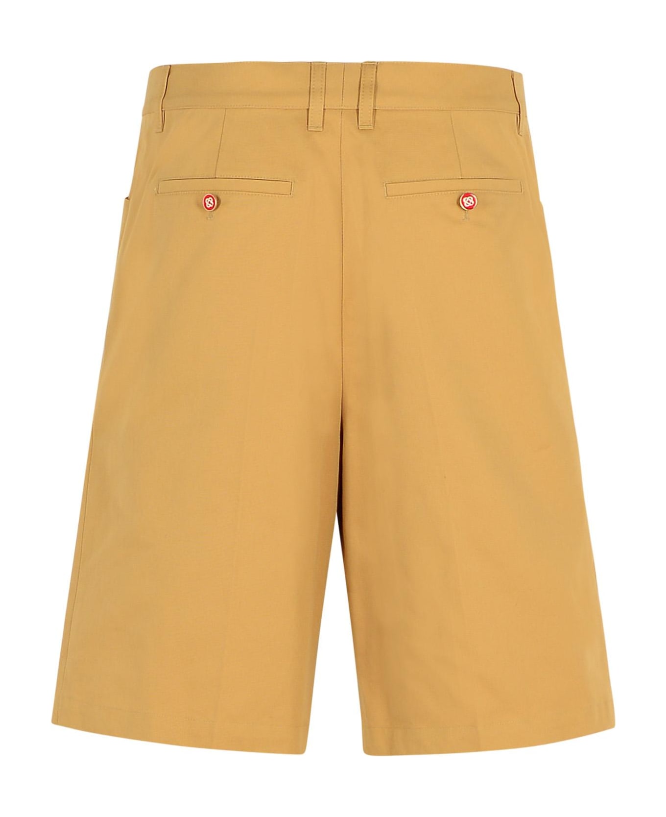 Casablanca 
chicano
 Beige Cotton Bermuda Shorts - Beige