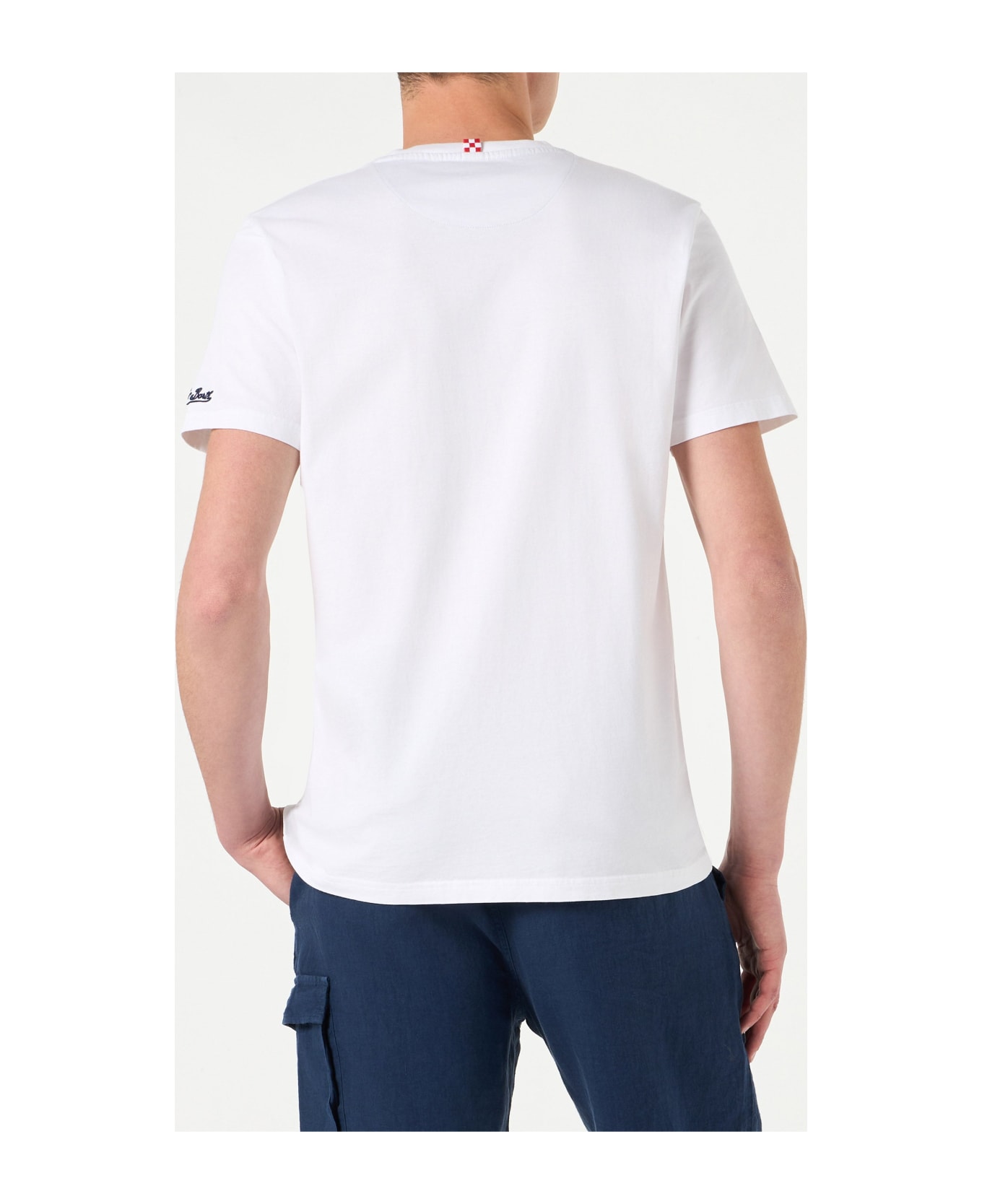 MC2 Saint Barth Man Cotton T-shirt With Spritz Pocket | Aperol Special Edition - BLUE