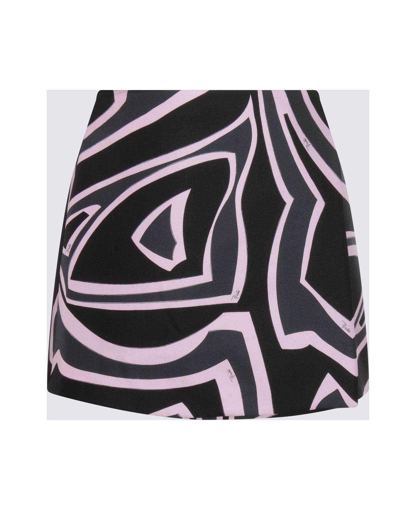 Pucci Black And Pink Silk Mini Skirt - Black