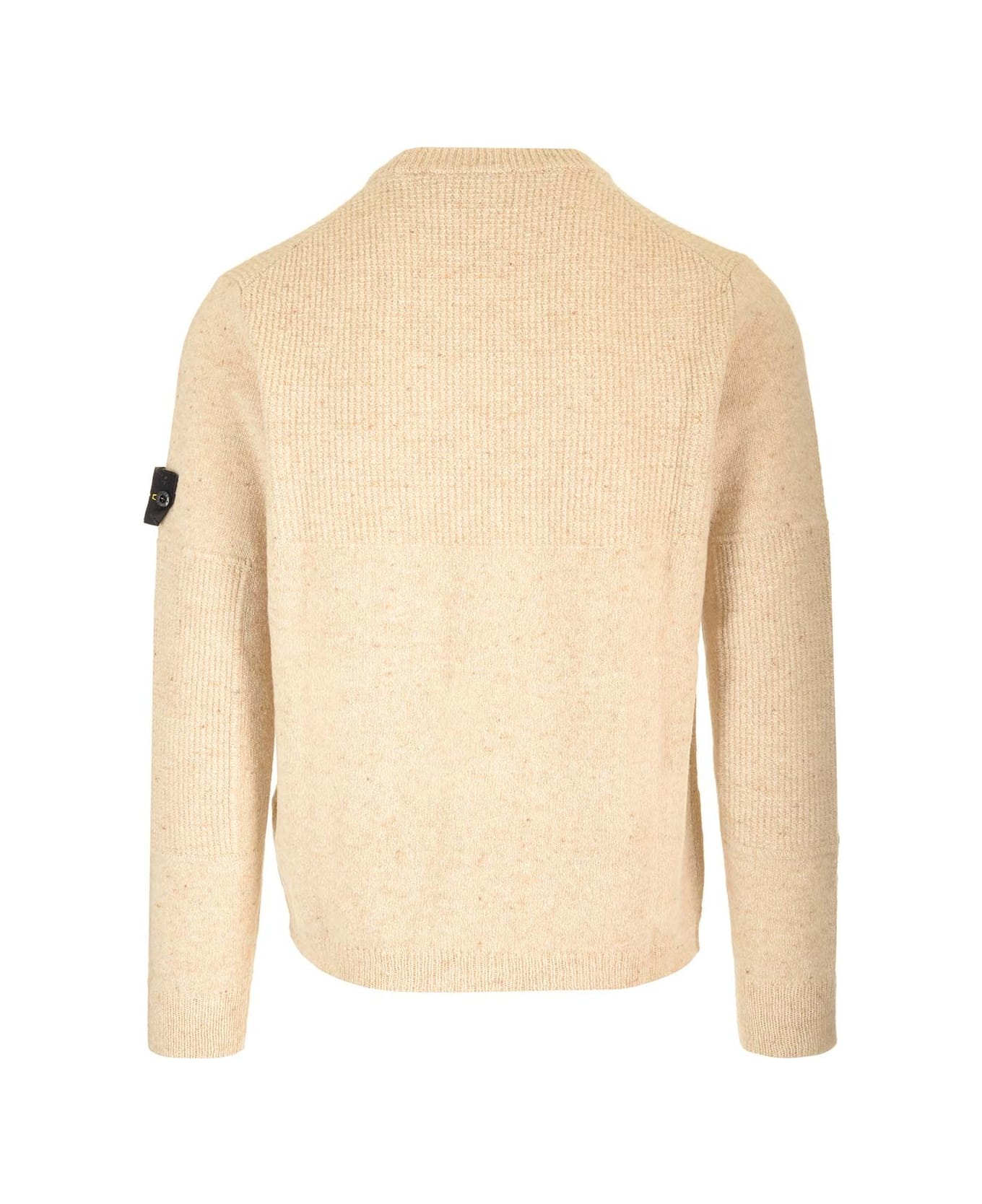 Stone Island Sweater In Wool And Silk - White