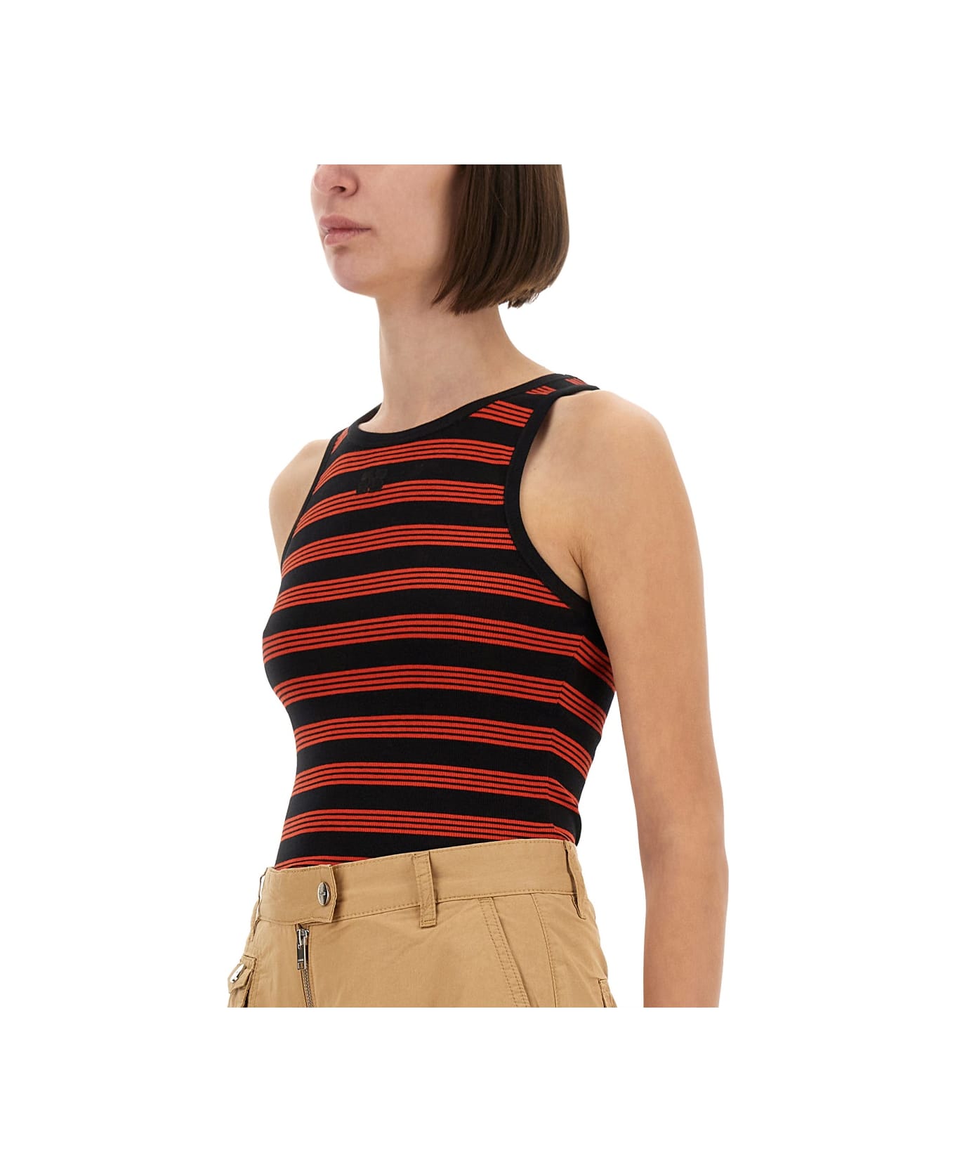 Ganni Ribbed Cotton Top - MULTICOLOUR
