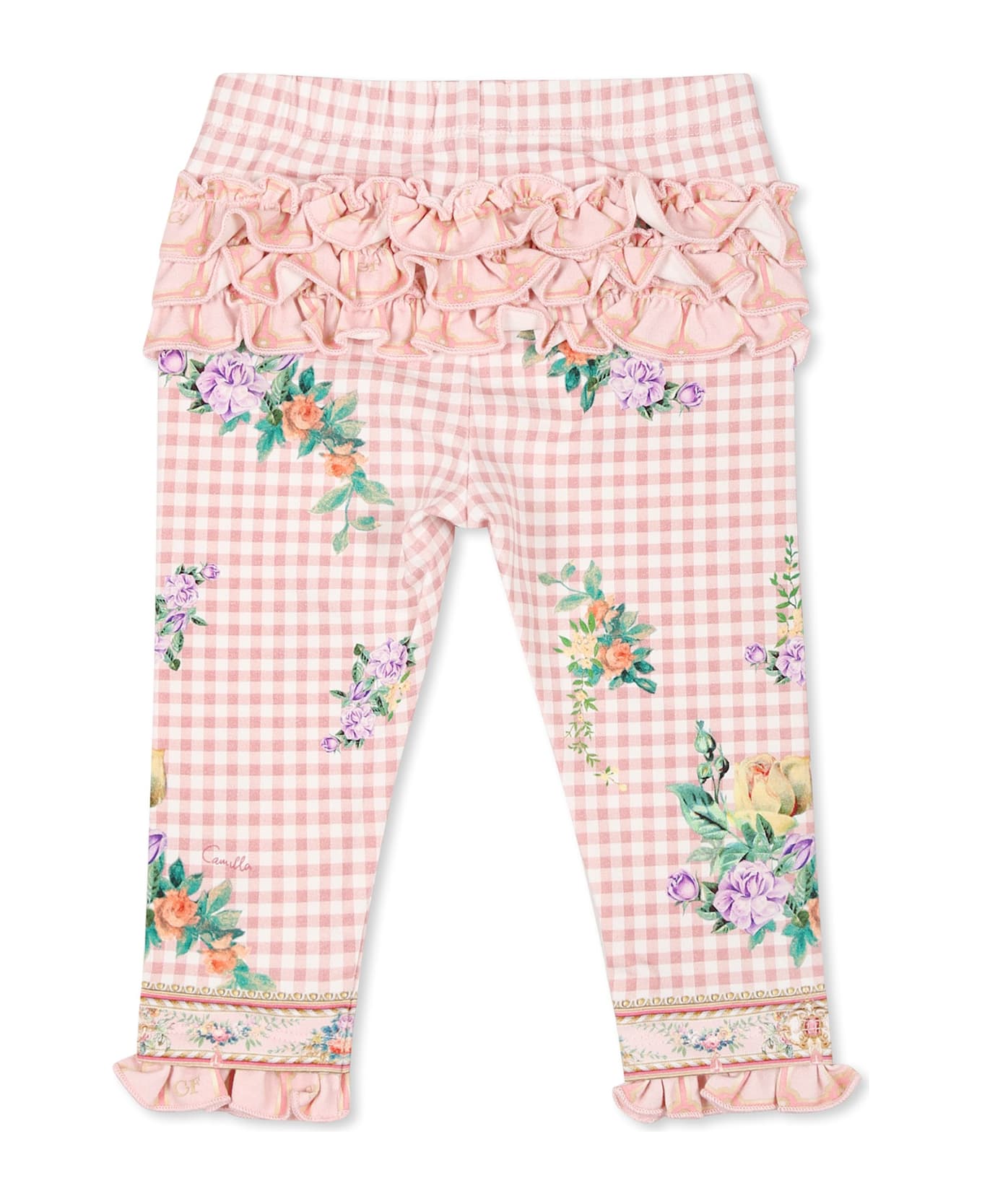 Camilla Pink Leggings For Baby Girl With Floral Print - Pink