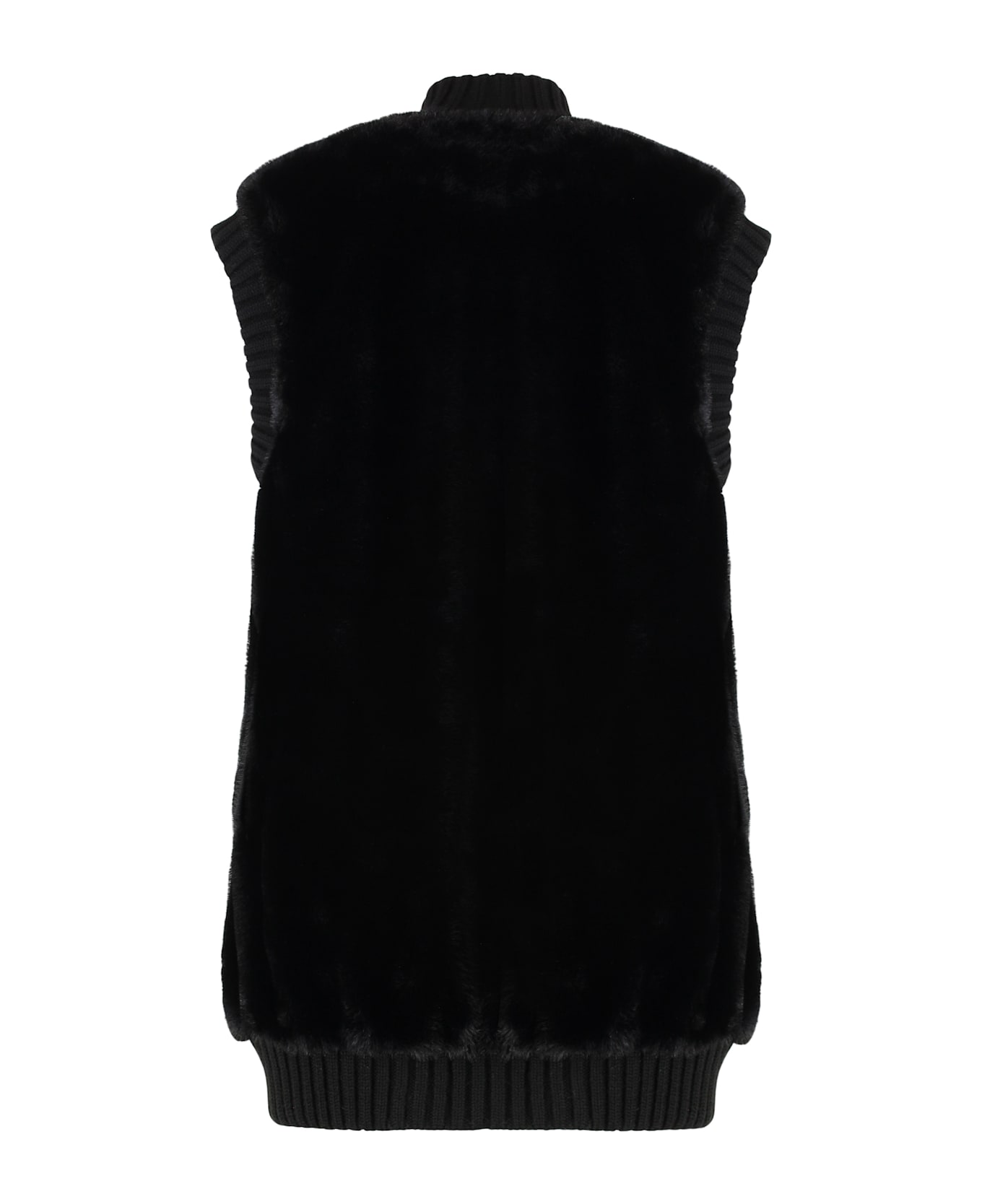 Pinko Long Coat Fur Effect - black