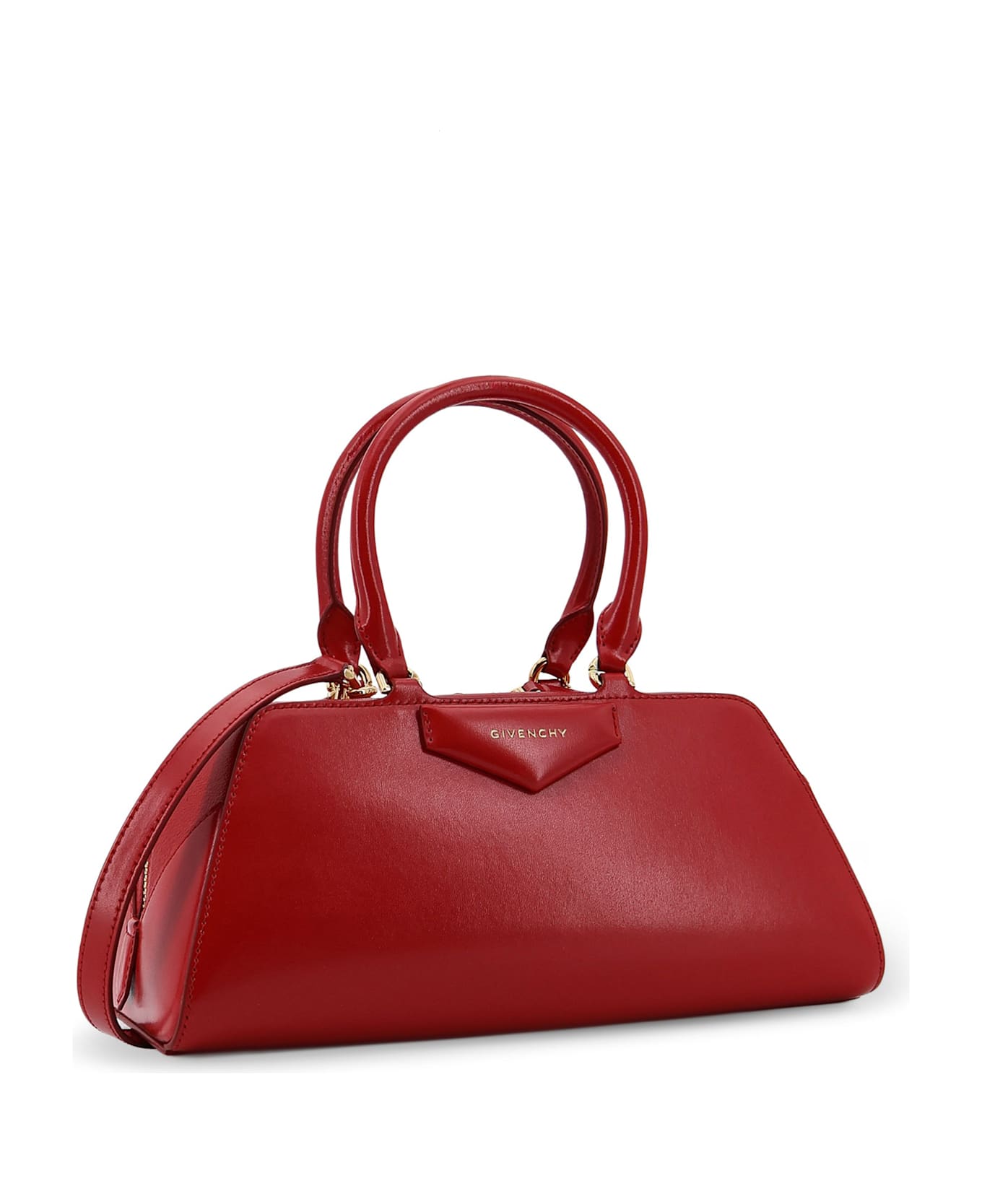 Givenchy Antigona East West Small Leather Shoulder Bag - VERMILLON