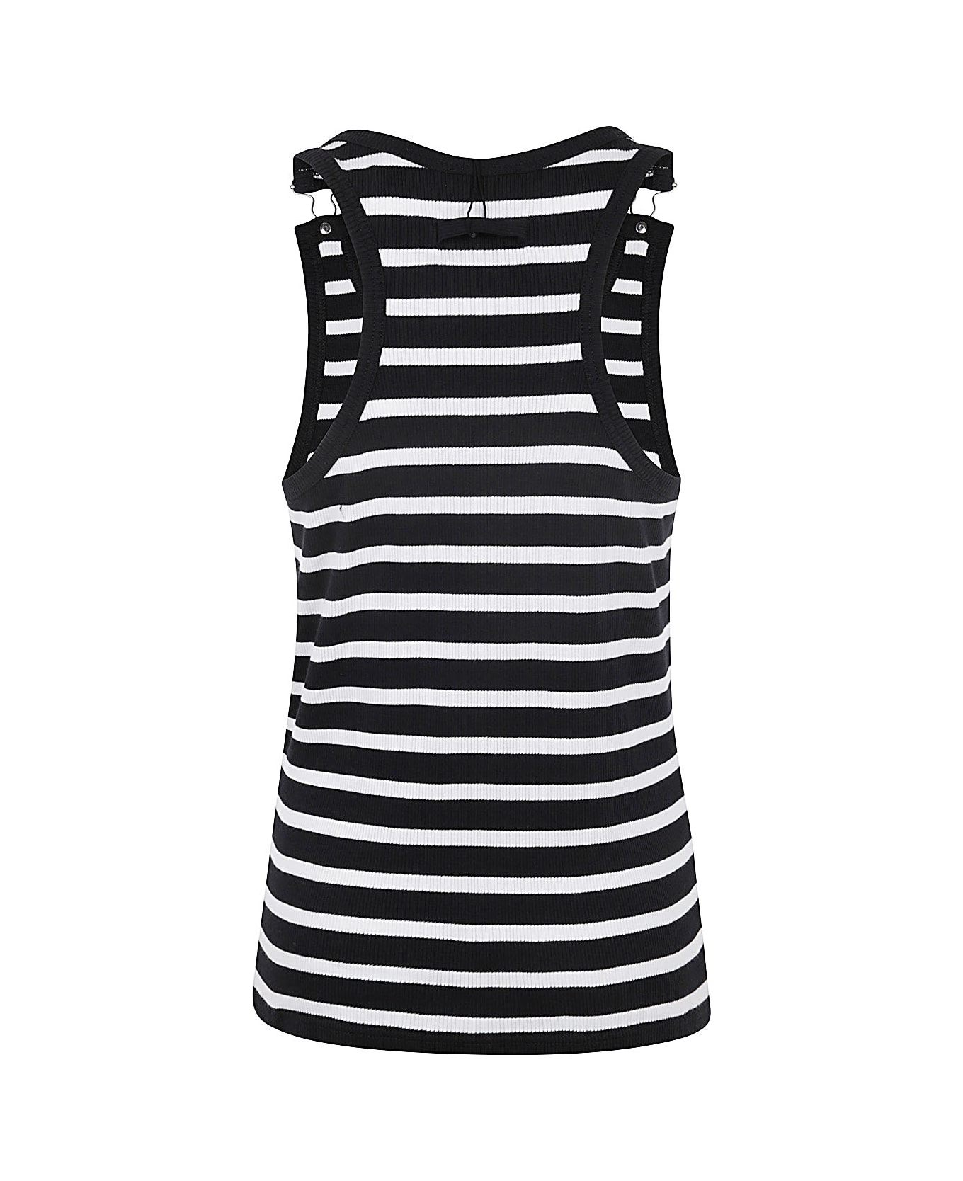 Jean Paul Gaultier Ribbed Mariniere Tank Top - Black White