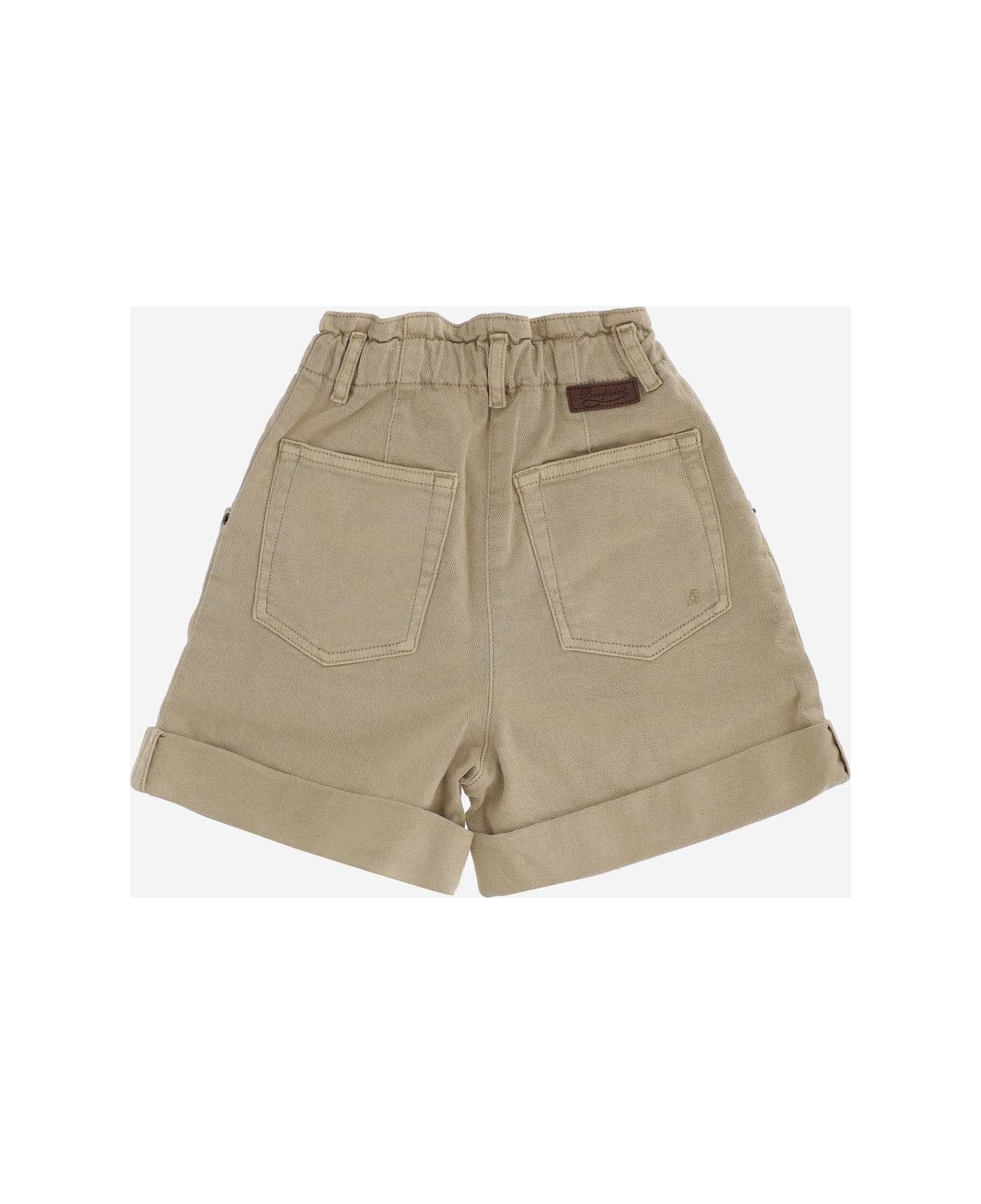 Bonpoint Stretch Cotton Bermuda Shorts - Beige
