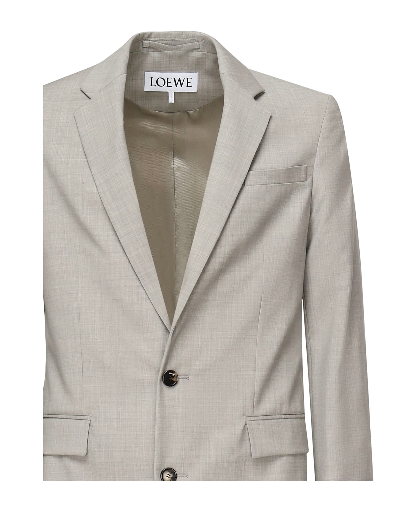Loewe Single-breasted Wool Jacket - Grey