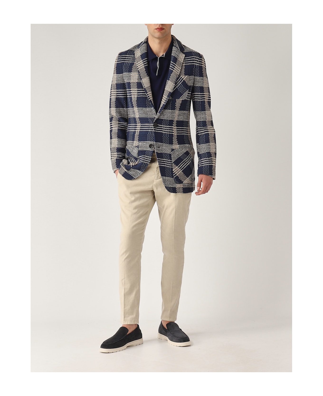 Etro Knitted Jacket Half-lined Jacket - MADRAS NAVY