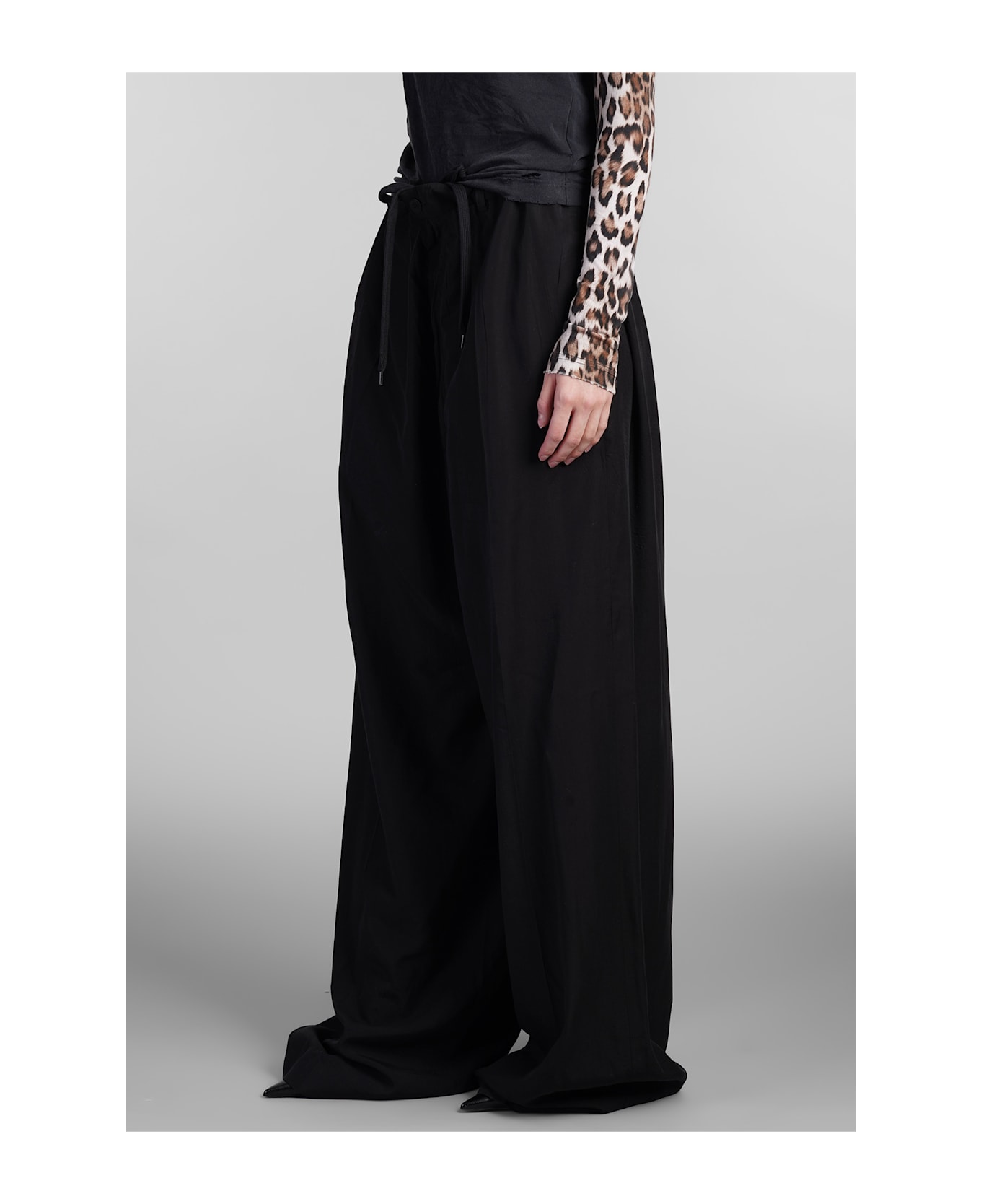 Balenciaga Pants In Black Wool And Polyester - black