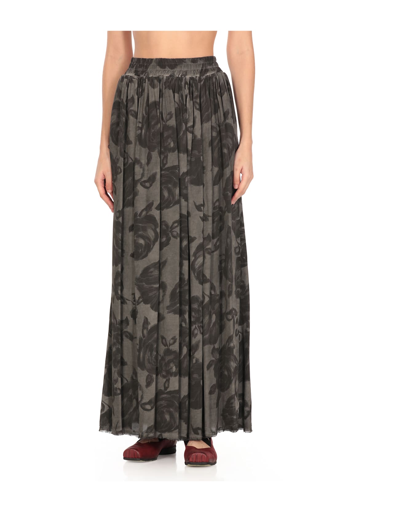 Sanctamuerte Viscose Skirt - Grey