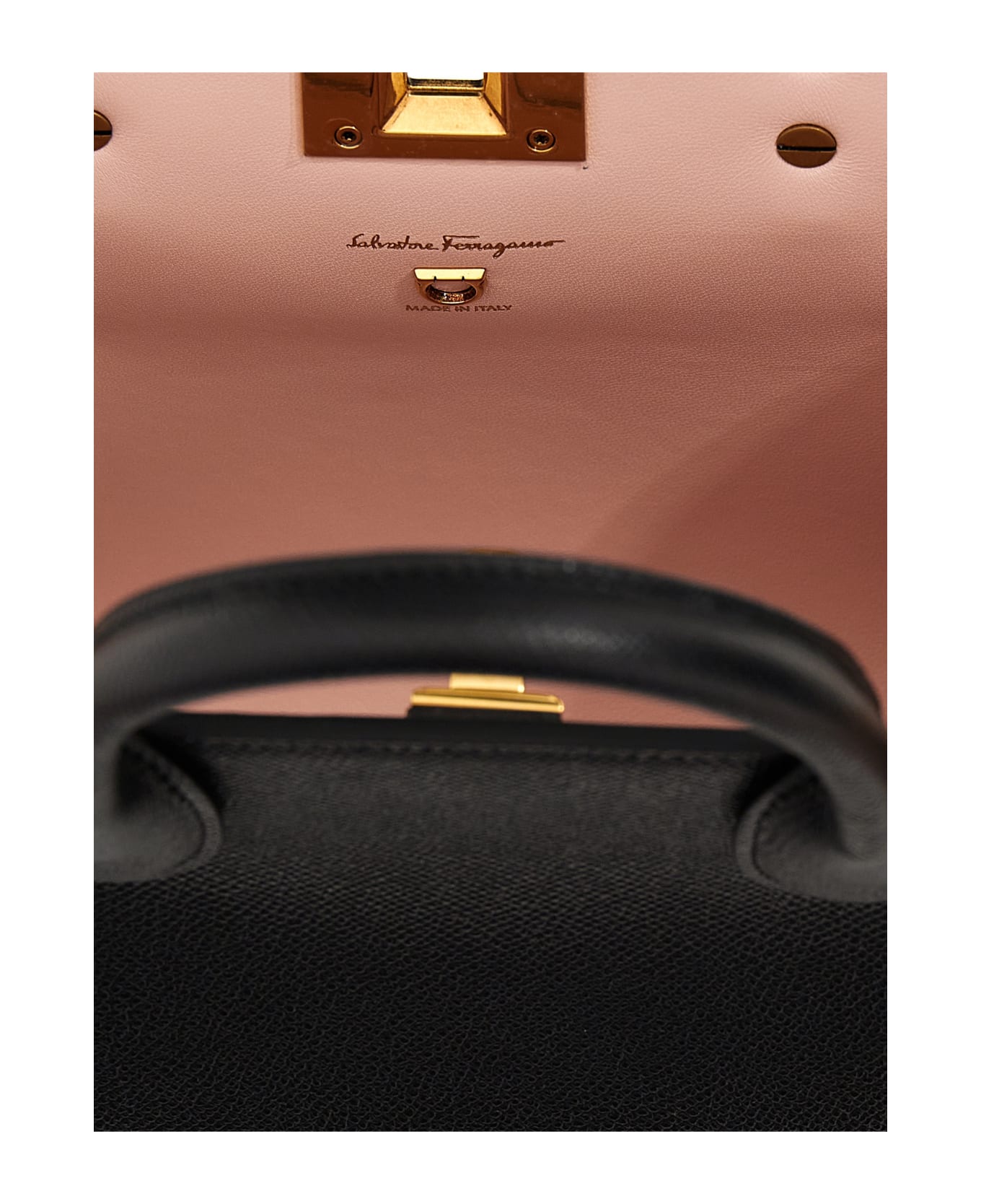 Ferragamo Studio Box Mini Handbag - Black トートバッグ