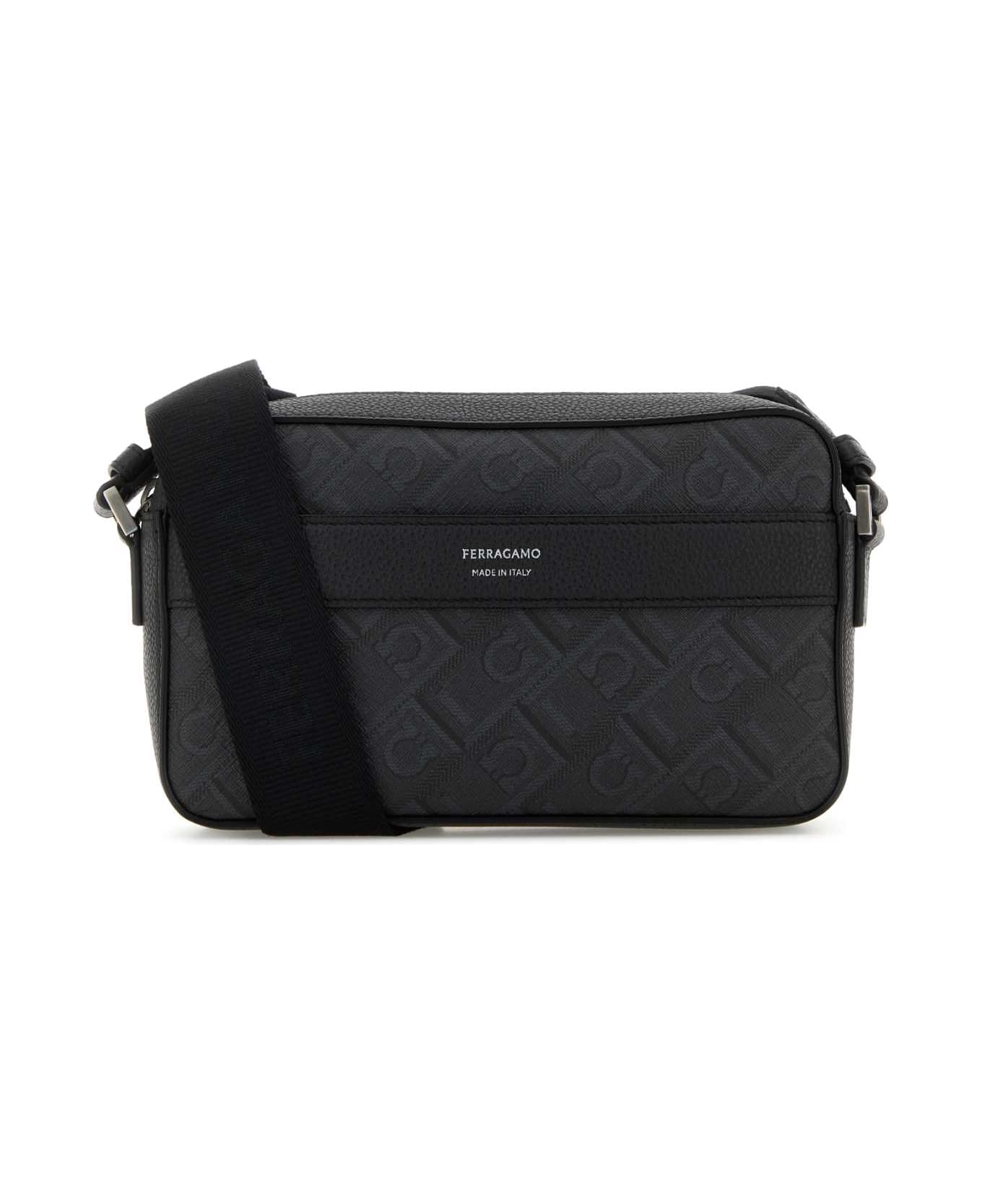 Ferragamo Printed Canvas Crossbody Bag - NEROGRIGIO