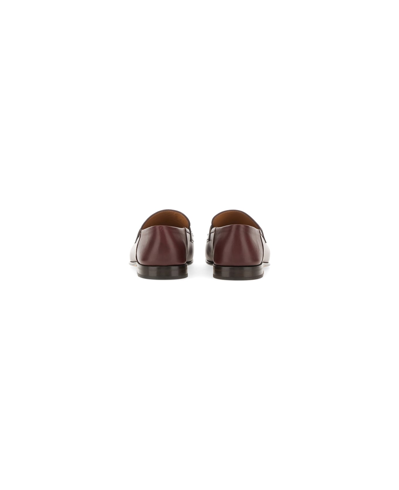 Ferragamo Moccasin With Gancini Ornament - BROWN