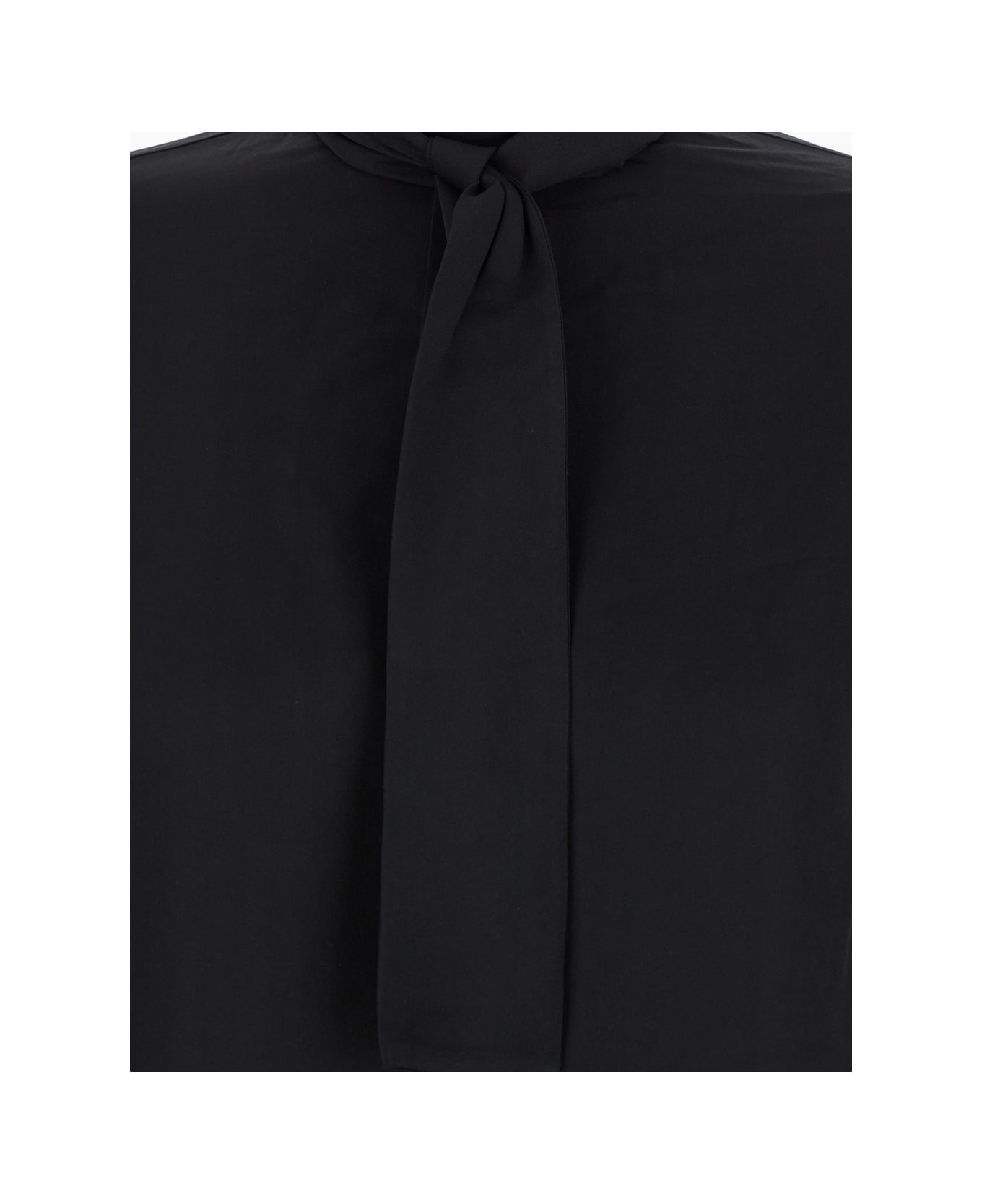 Theory Black Blouse With Scarf In Silk Woman - Black