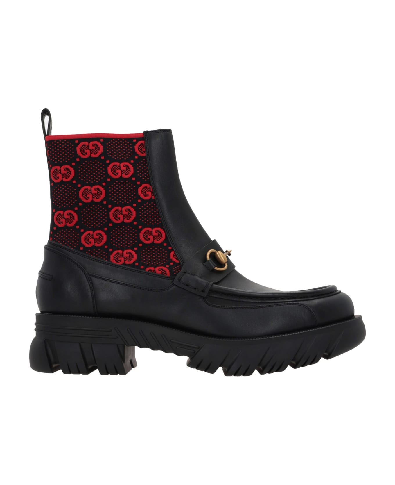 Gucci Gg Leather Boots - Black