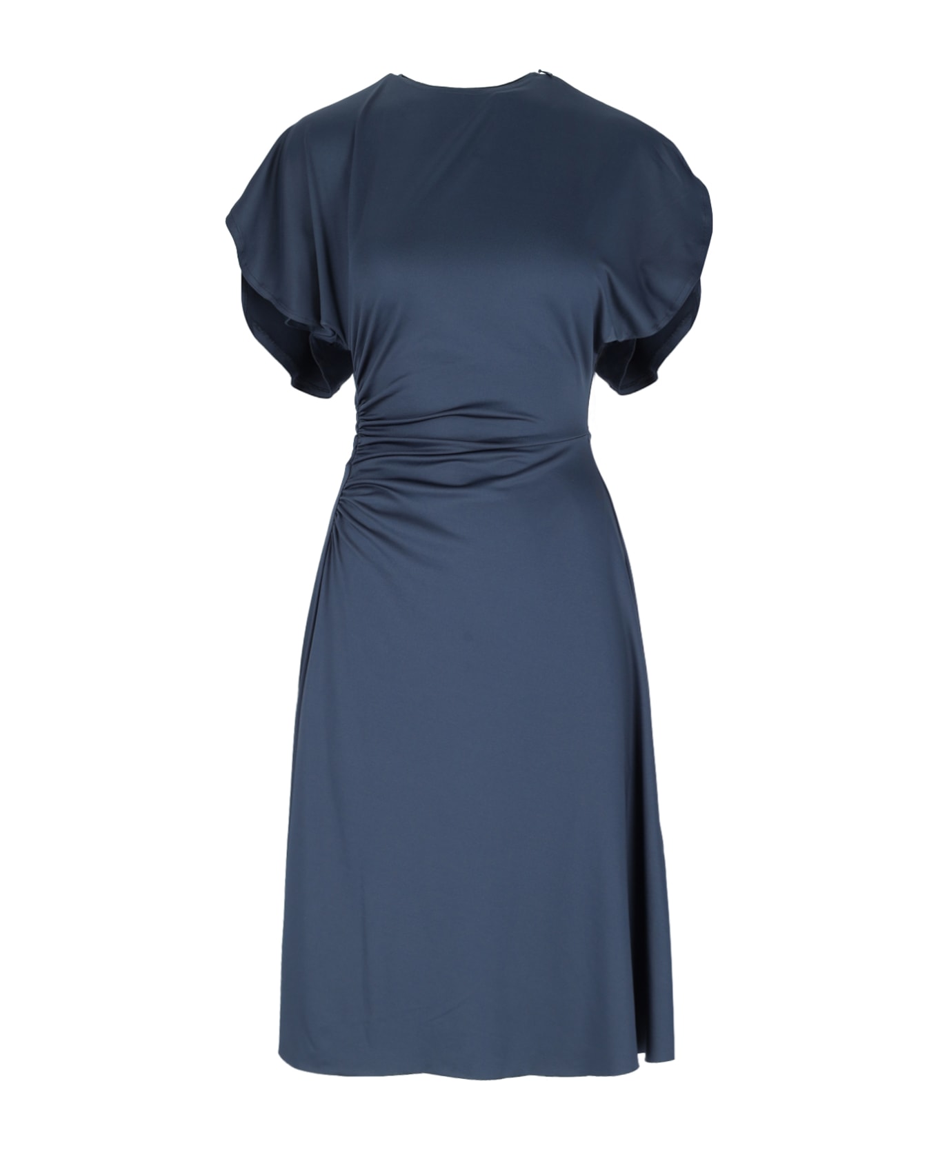 Victoria Beckham Round-neck Midi Dress - Blue