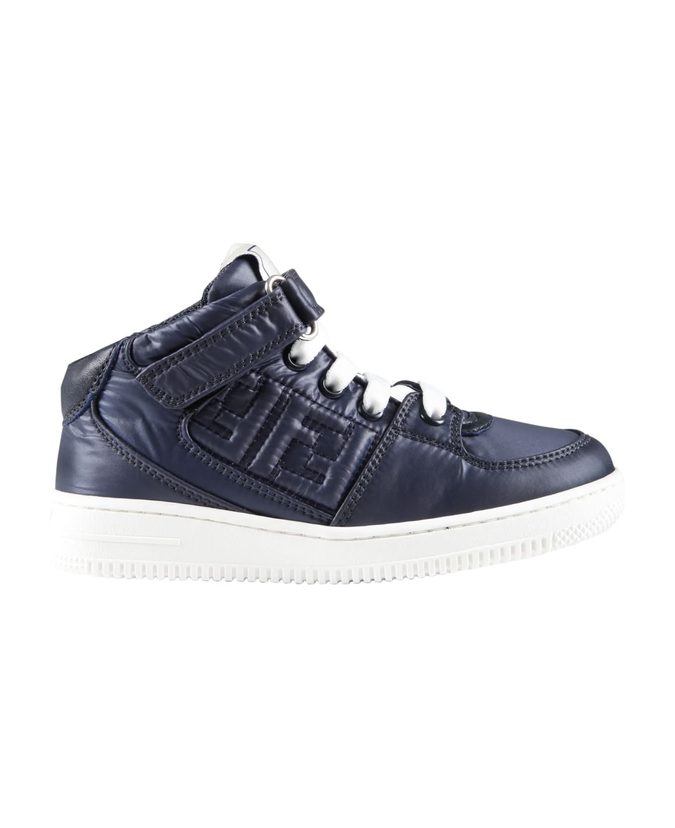 Fendi Blue Sneakers For Boy With Embossed Logo - Blue