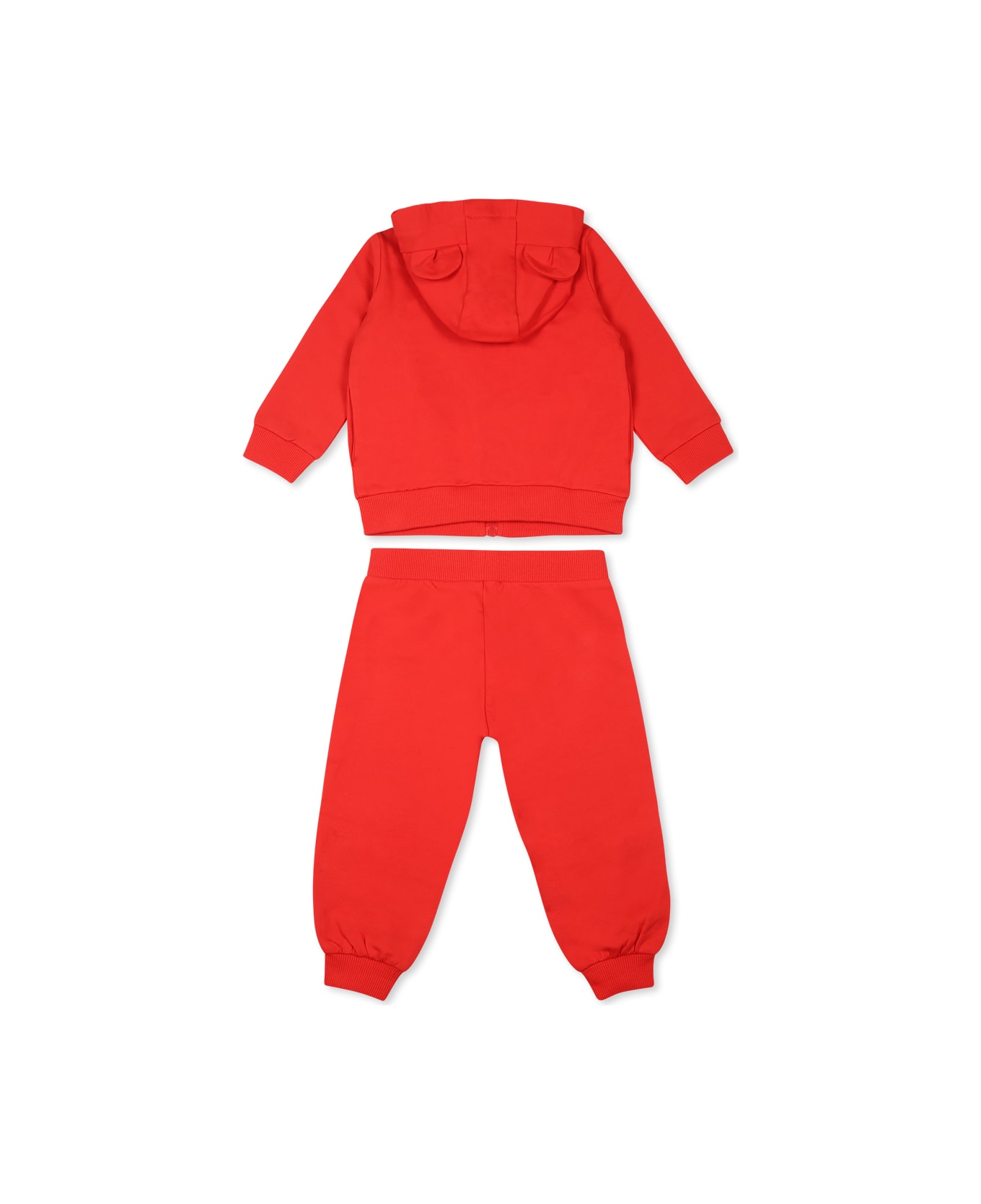 Moschino Red Suit For Babykids With Teddy Bear - Red