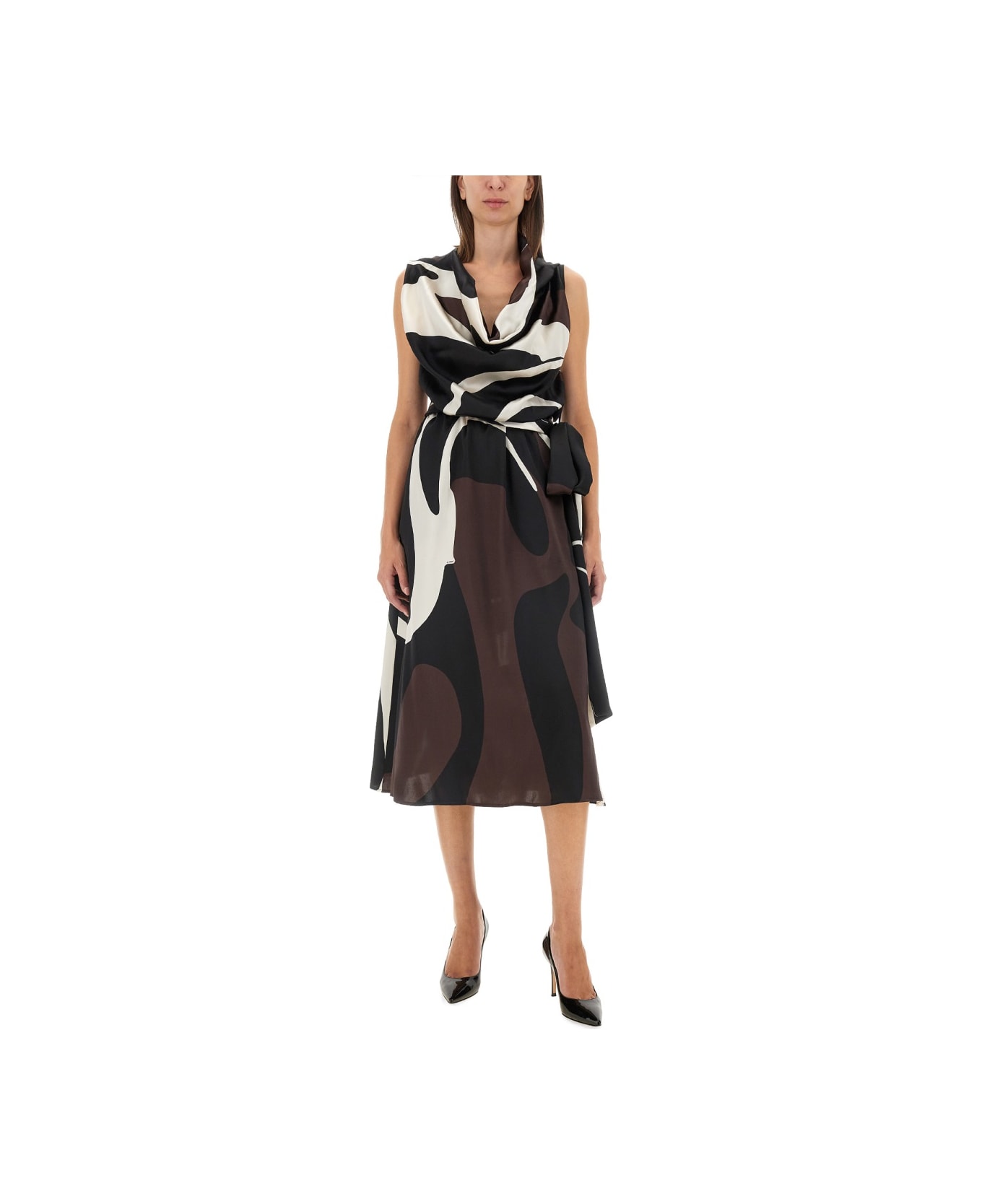 Kiton Dress With Print - BROWN