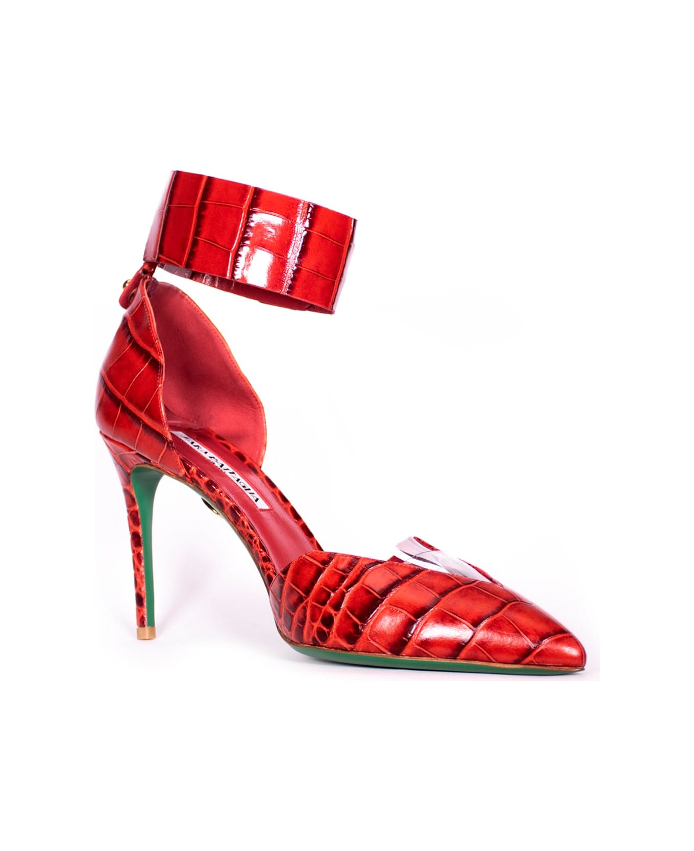 Sara Battaglia Sara 90 Pumps - Red Croc