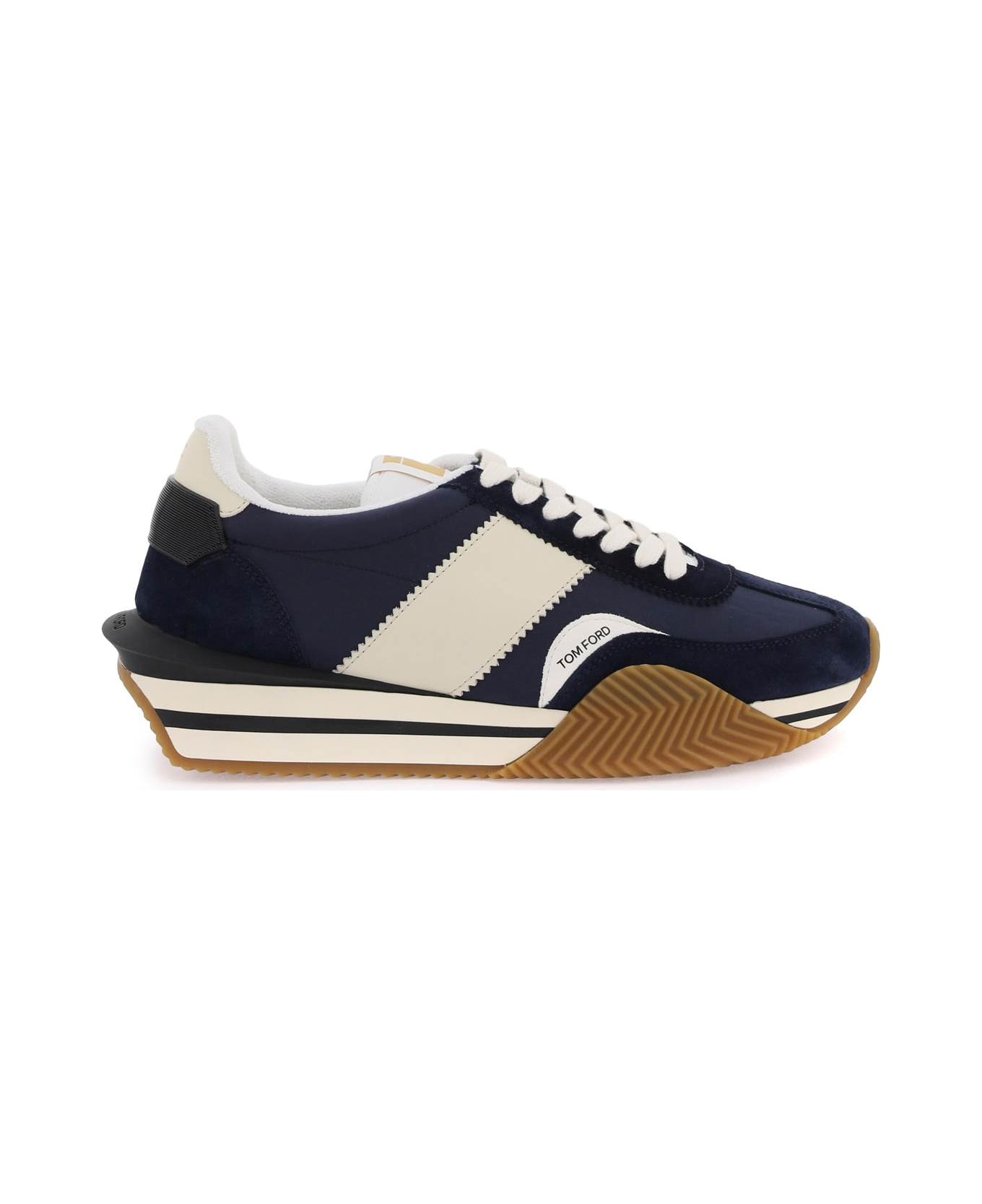 Tom Ford Techno Canvas And Suede 'james' Sneakers - Blue
