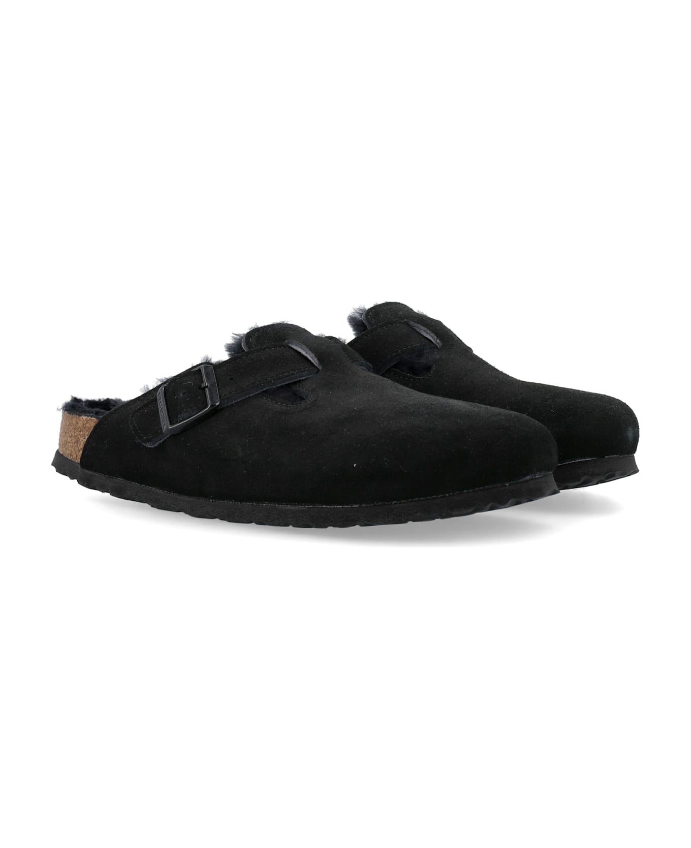 Birkenstock Boston Shearling Sandals - BLACK
