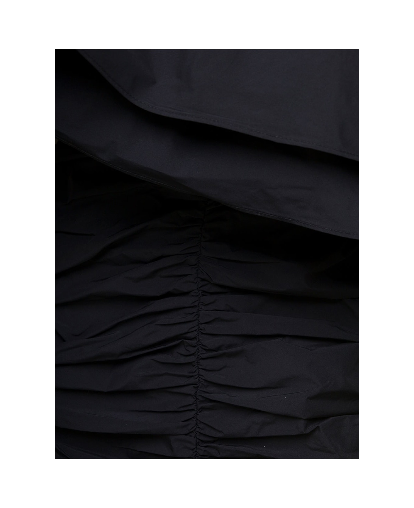 Rotate by Birger Christensen Mini Black One-shoulder Pleated Dress With Oversized Volant In Taft Woman Rotate - Black