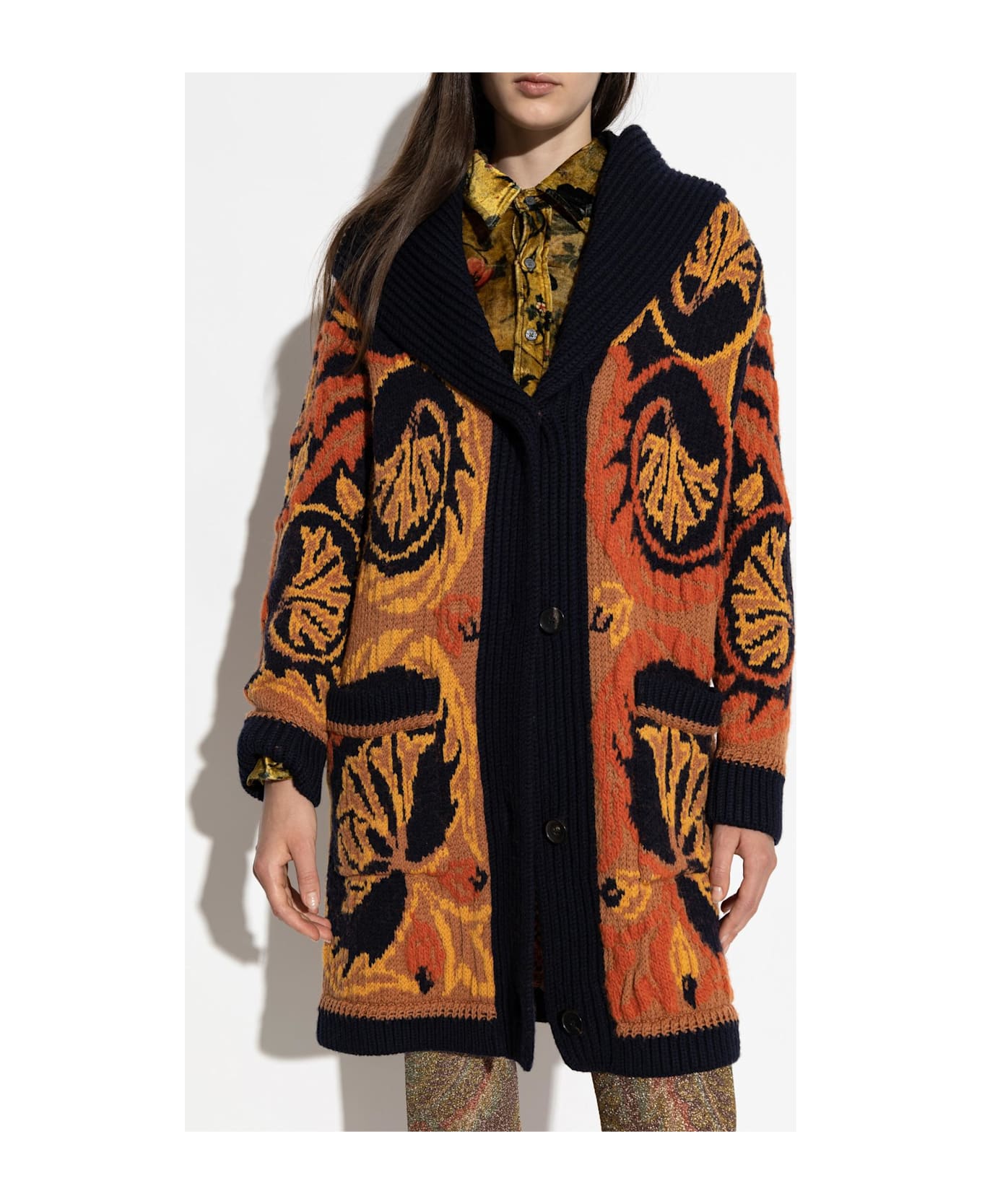 Etro Patterned Loose-fit Cardigan - ORANGE