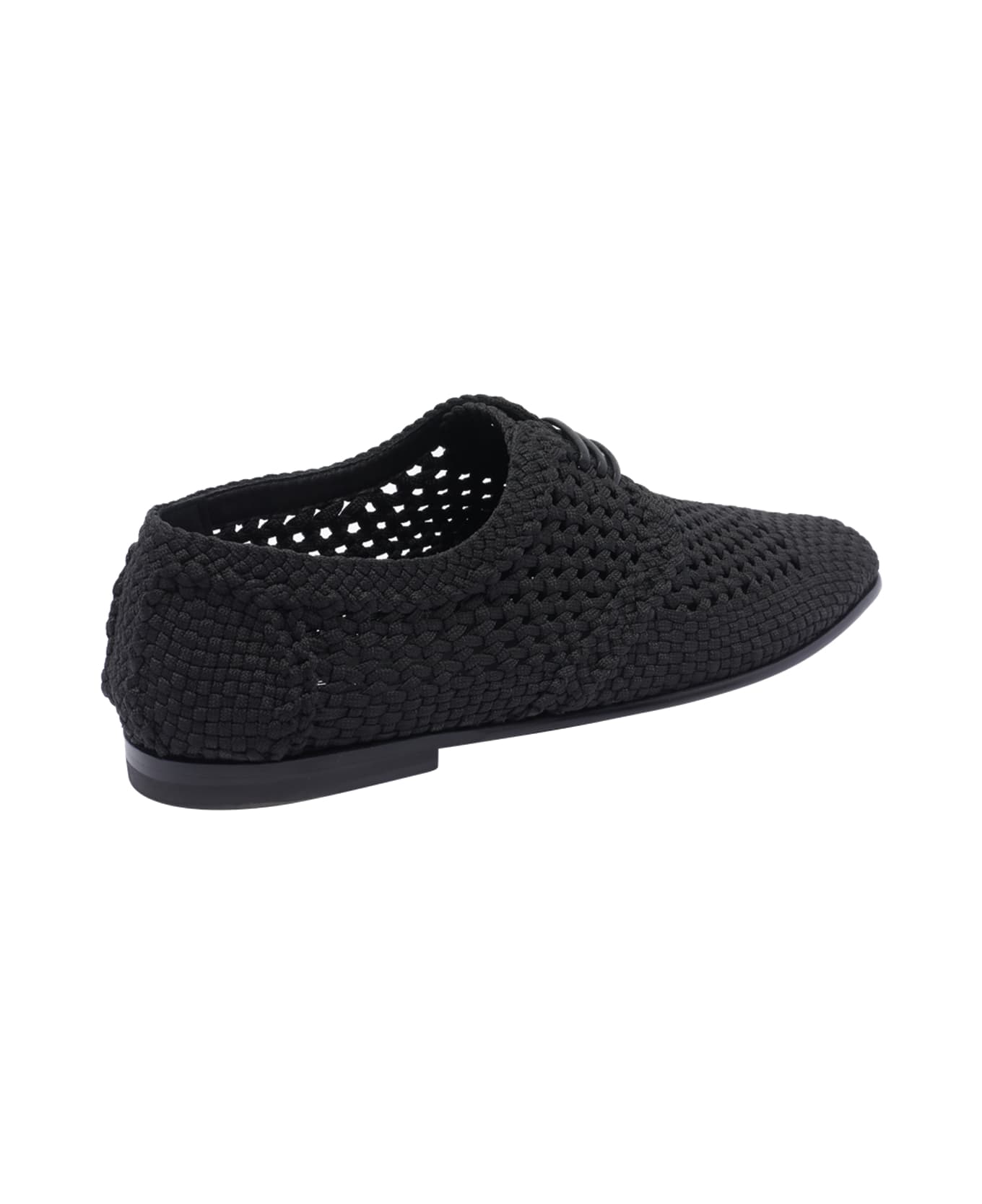 Dolce & Gabbana Woven Fabric Derby Shoes - Black