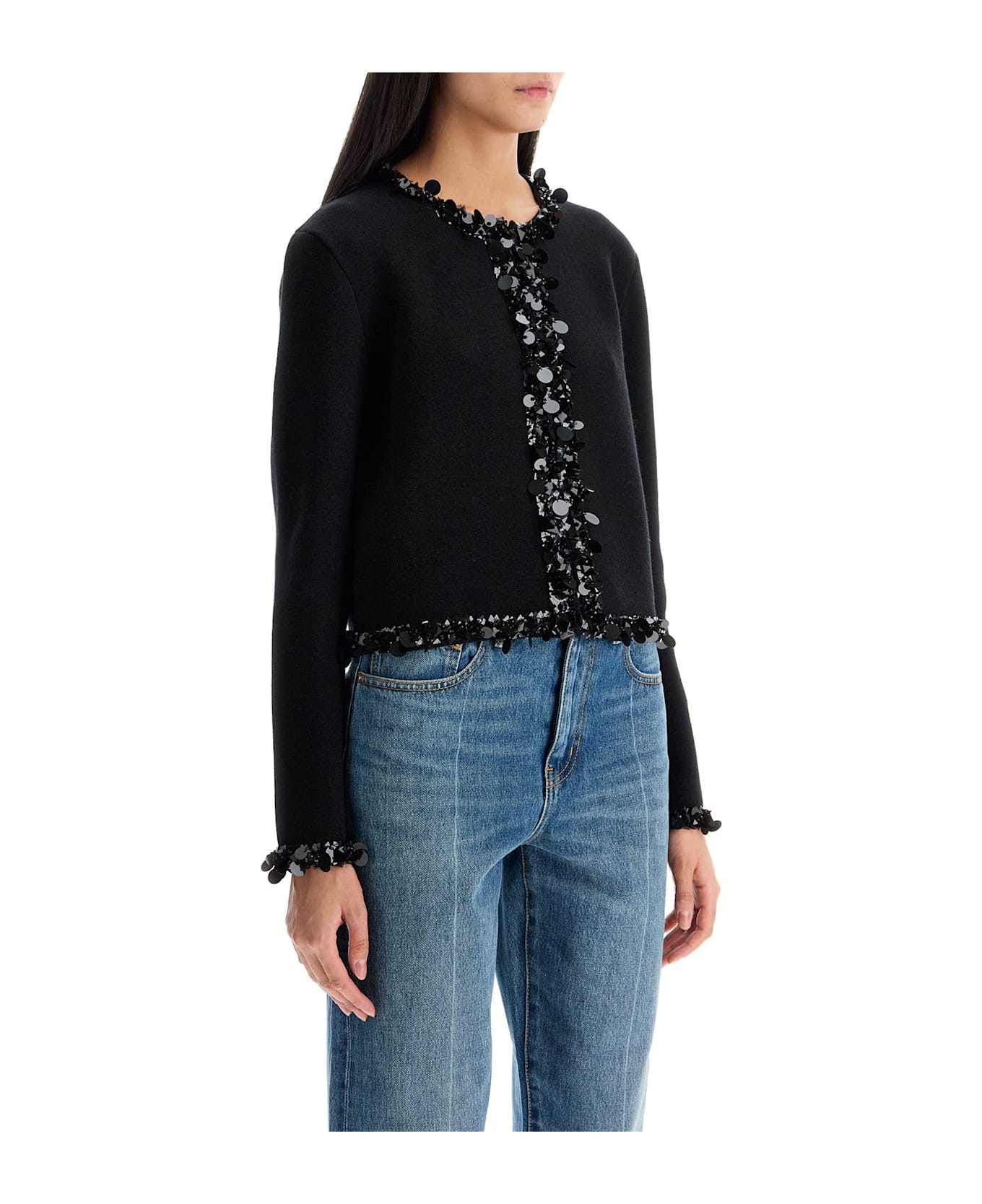 Tory Burch Beaded Cardigan - BLACK (Black)