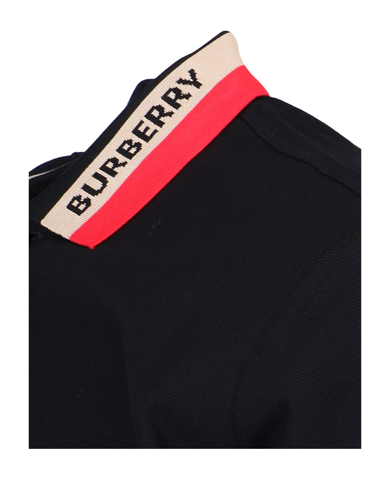 Burberry Black Piquet Polo Shirt - Black
