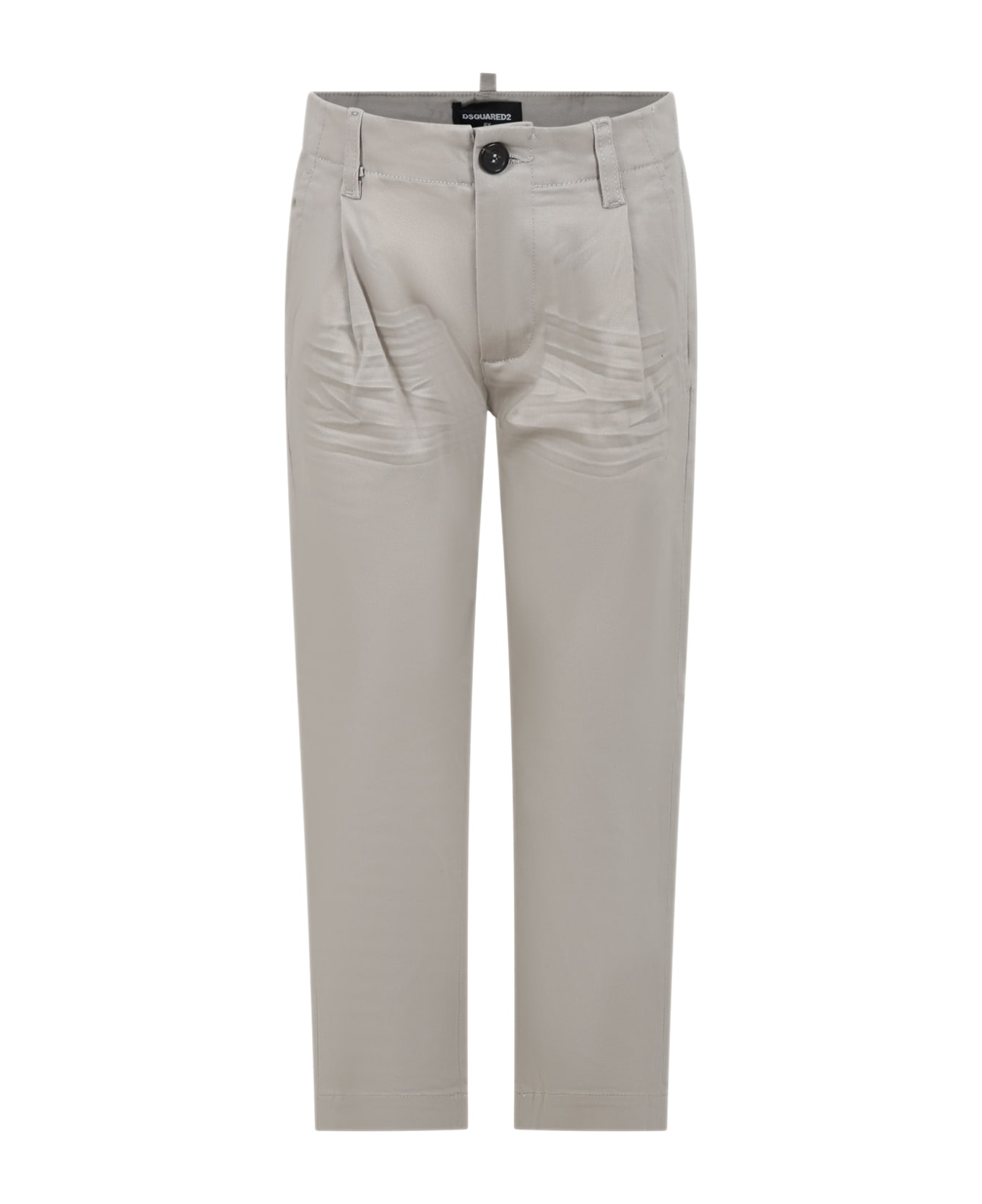 Dsquared2 Beige Trousers For Boy With Logo - Beige