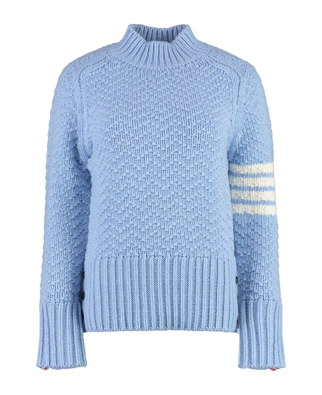 Thom Browne Turtleneck Wool Pullover - Light Blue