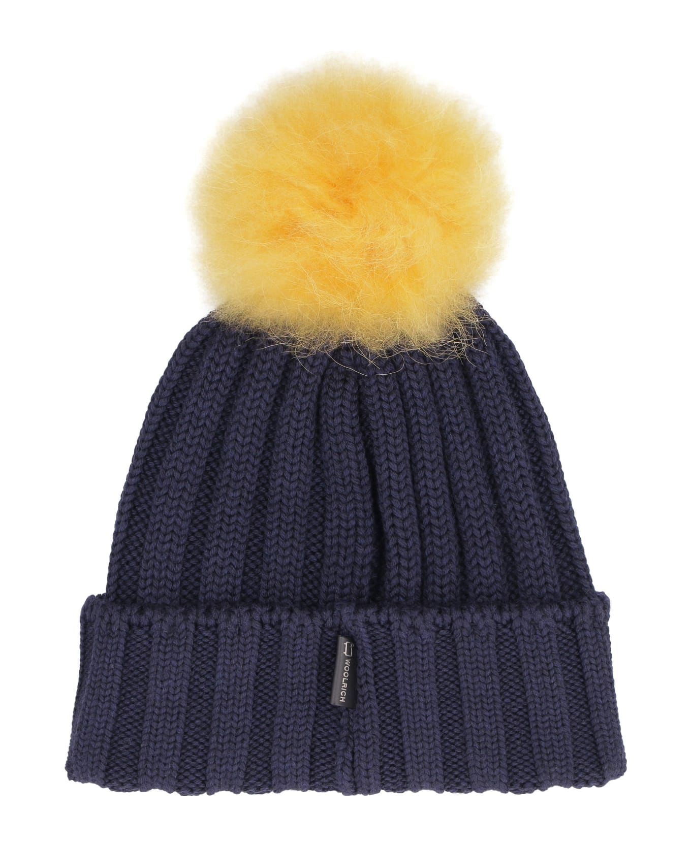Woolrich Knitted Wool Hat With Pom-pom - blue 帽子