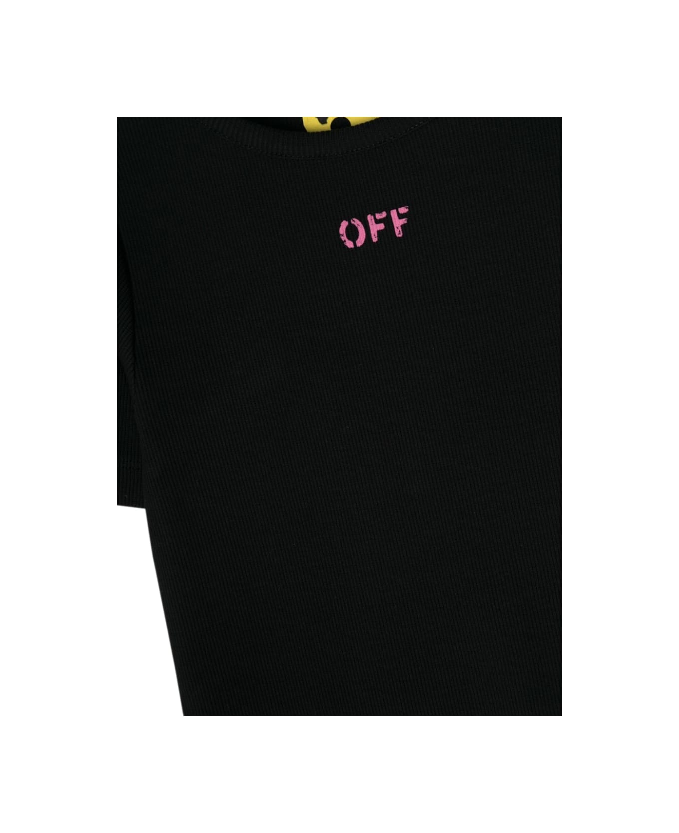 Off-White Off Print Plain Ribbed Dress - BLACK