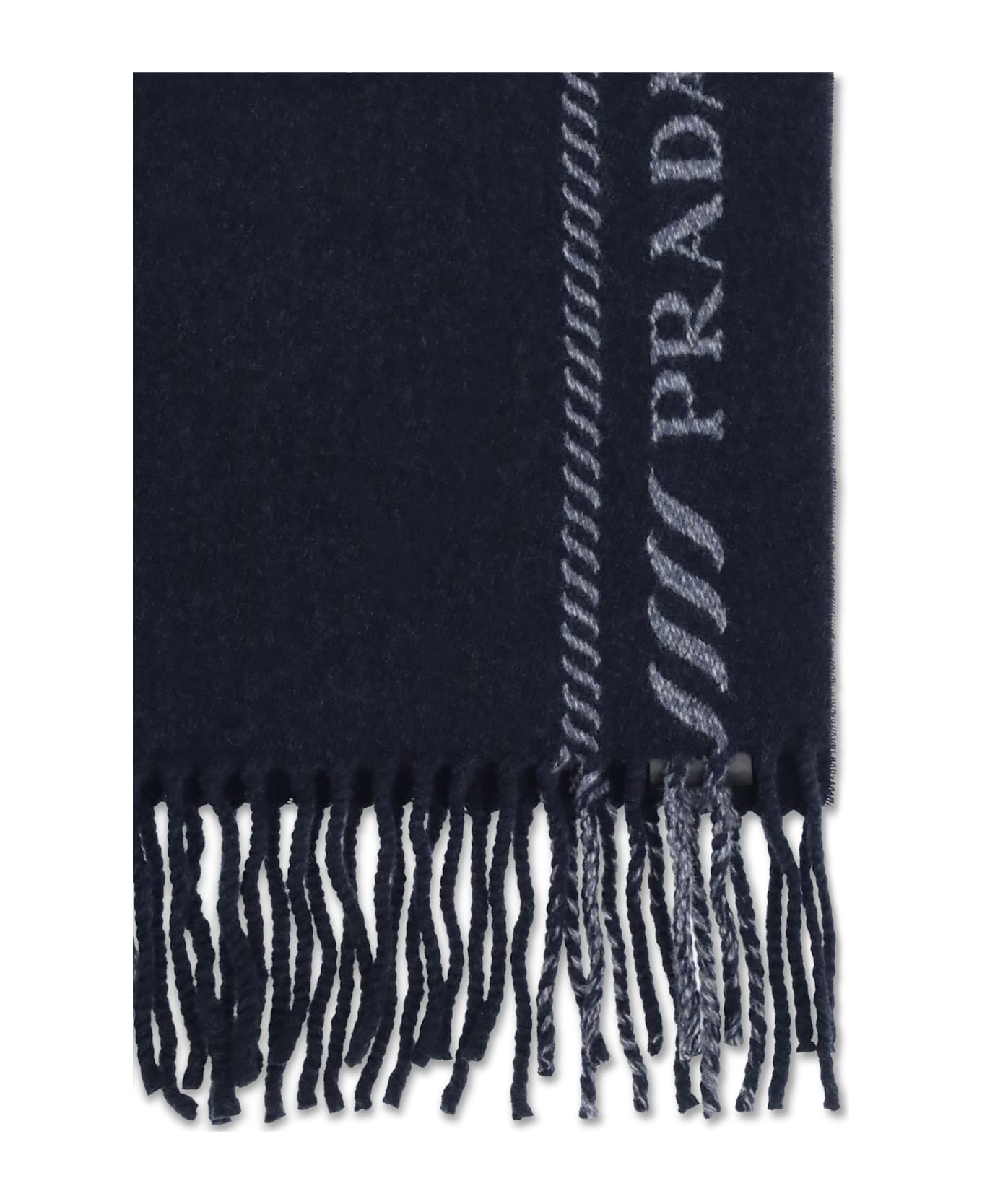 Prada Virgin Wool And Cashmere Scarf - Blue