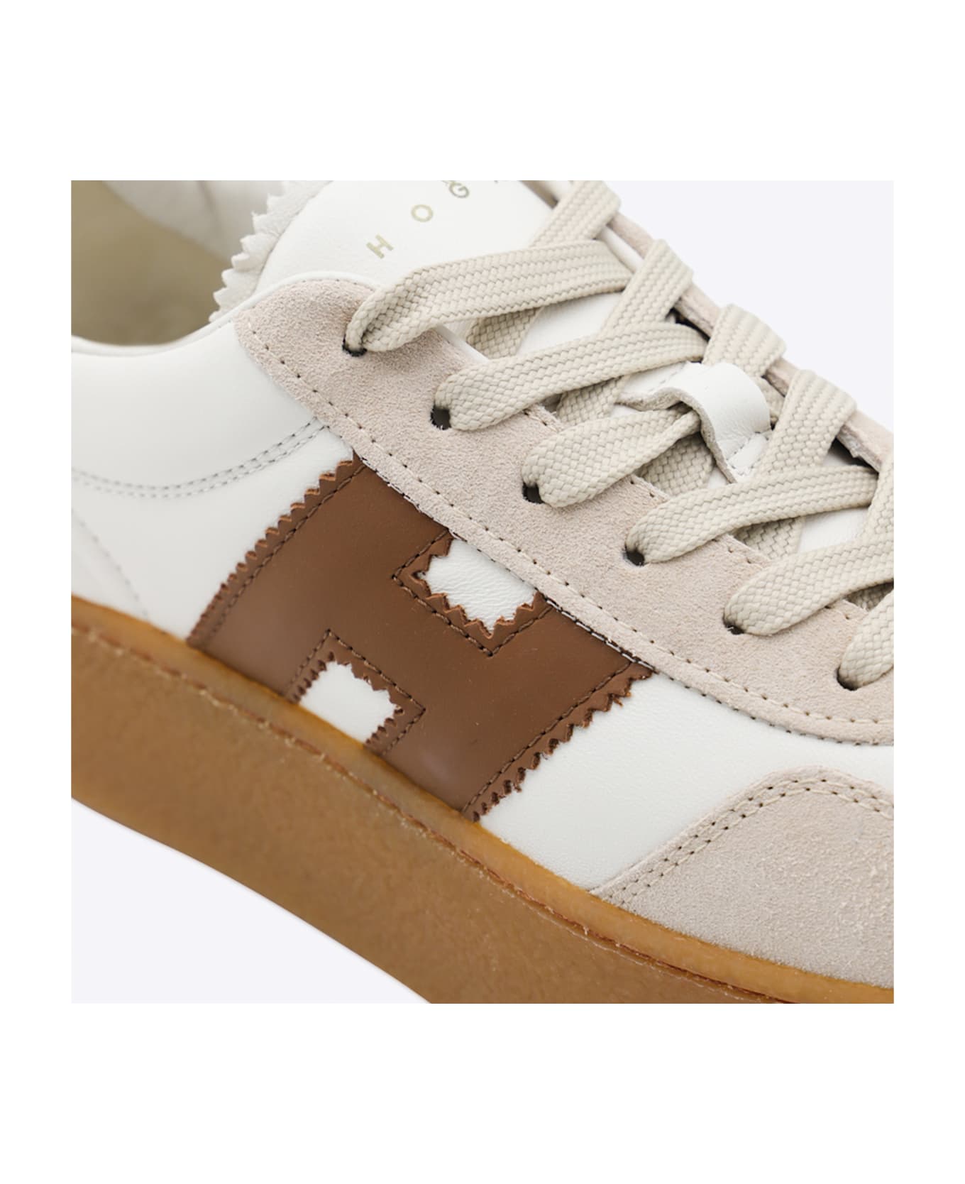 Hogan White And Brown Leather Sneakers - White スニーカー