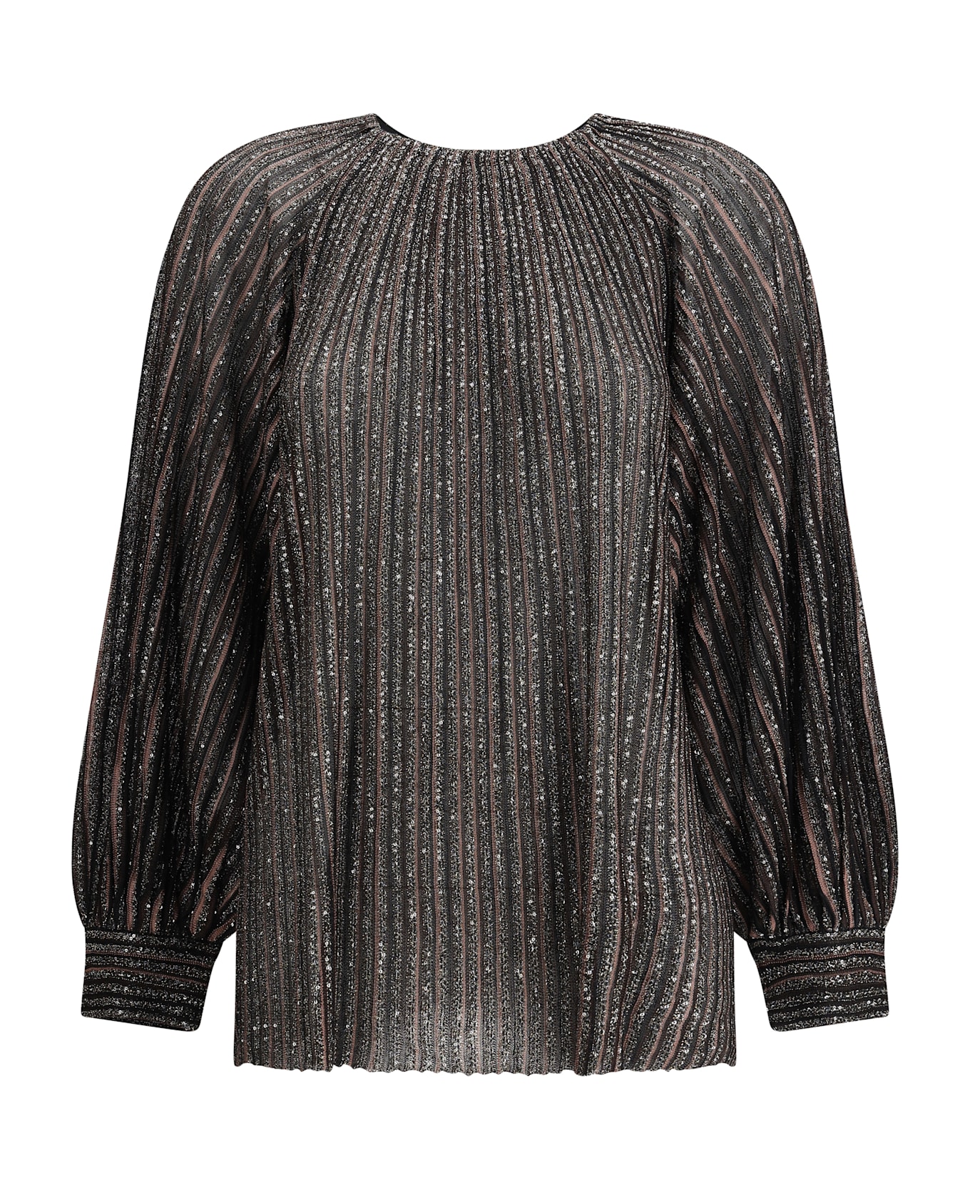 Missoni Striped Sequined Blouse - BROWN/BLACK